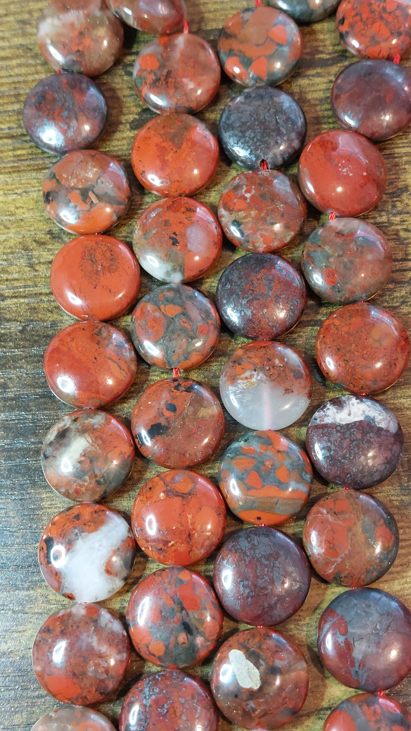 Brecciated Jasper beads 20mm set of 5 beads