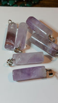 Natural Amethyst Column Pendant 34x10mm