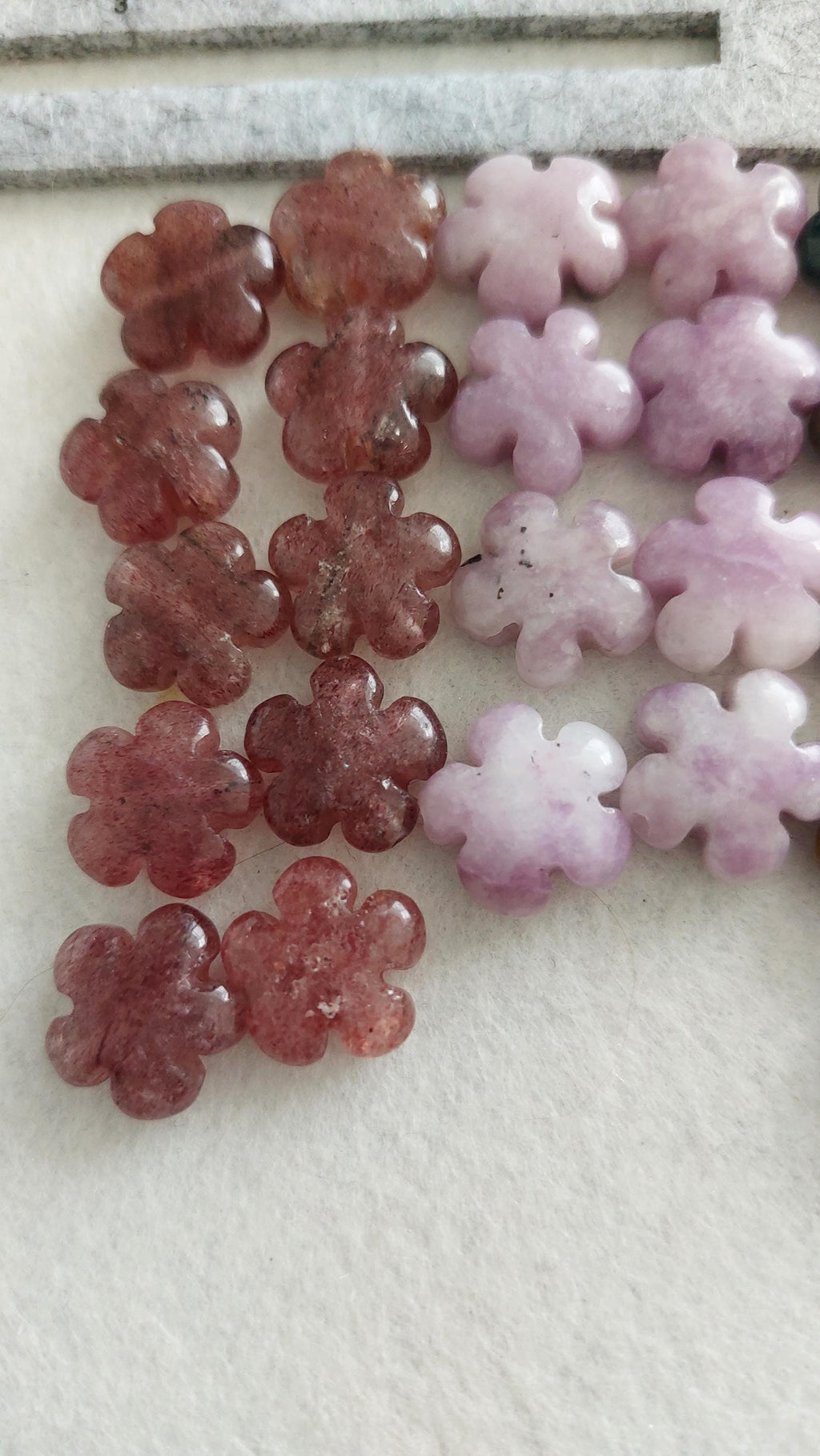 Natural Gemstone Flower Beads 14mm