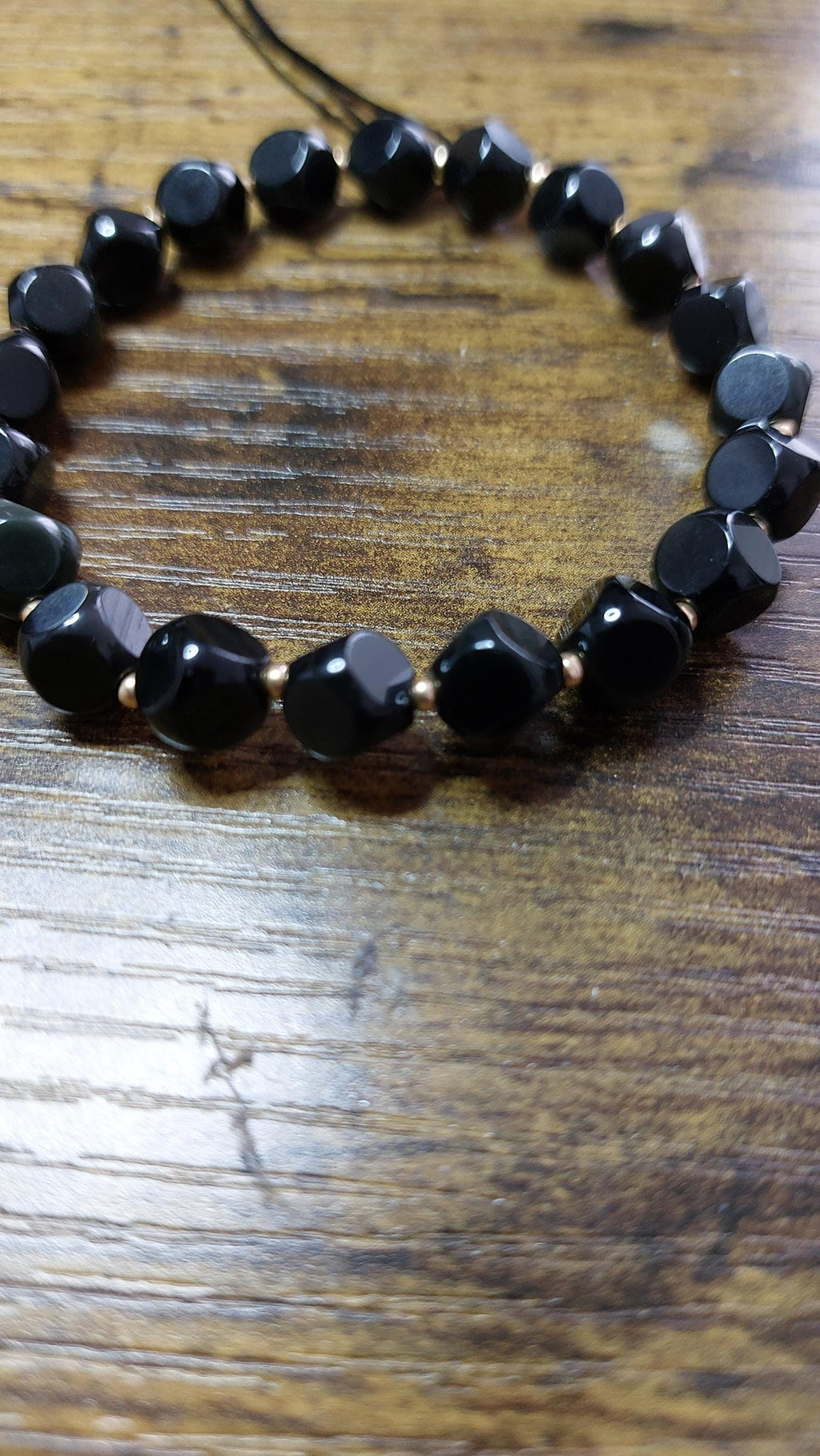 Natural obsidian bracelet