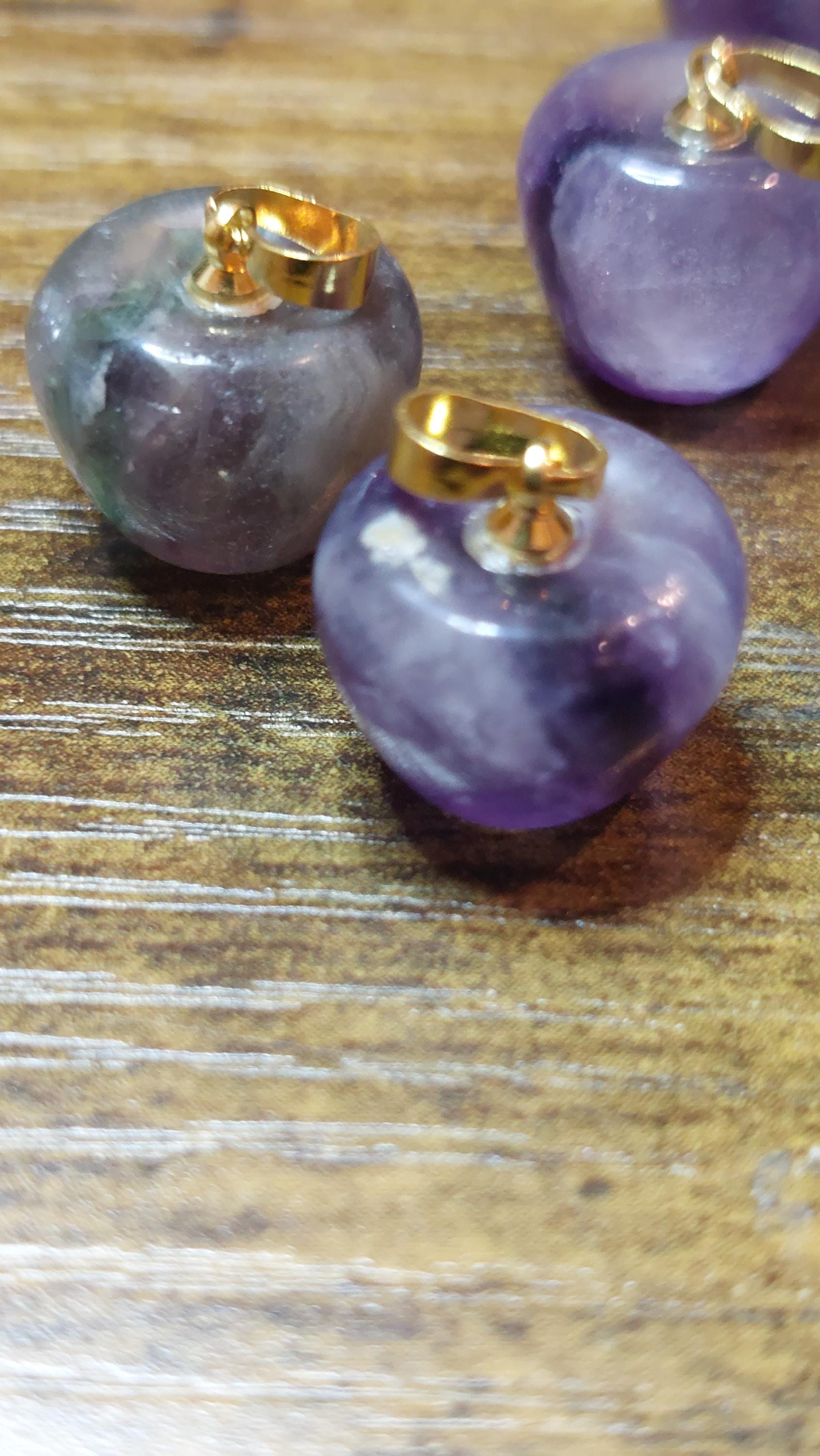 Natural Fluorite Apple Charm