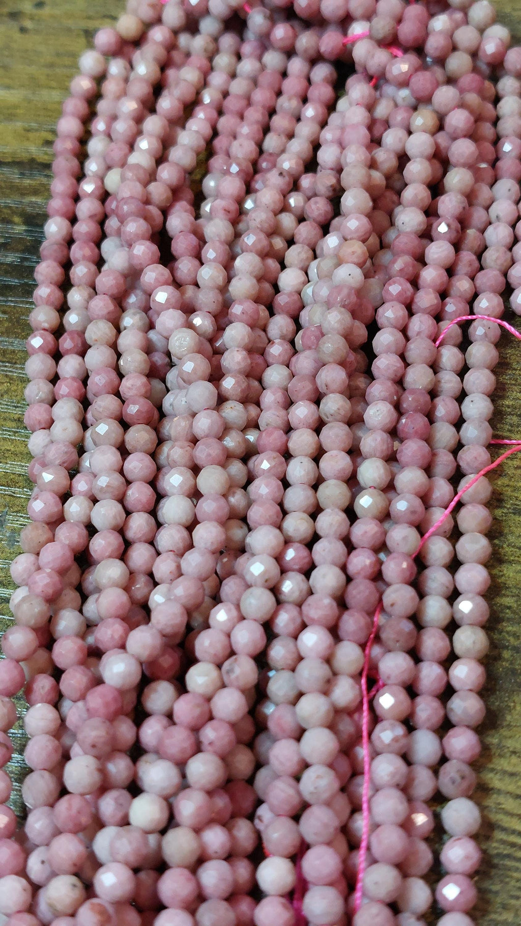 natural rhodonite beads Faceted 4mm