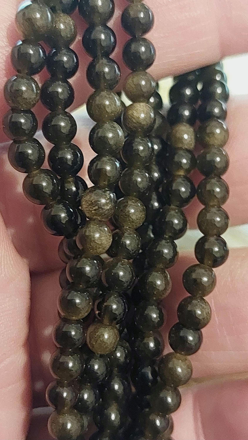Golden Sheen Obsidian Beads 4mm