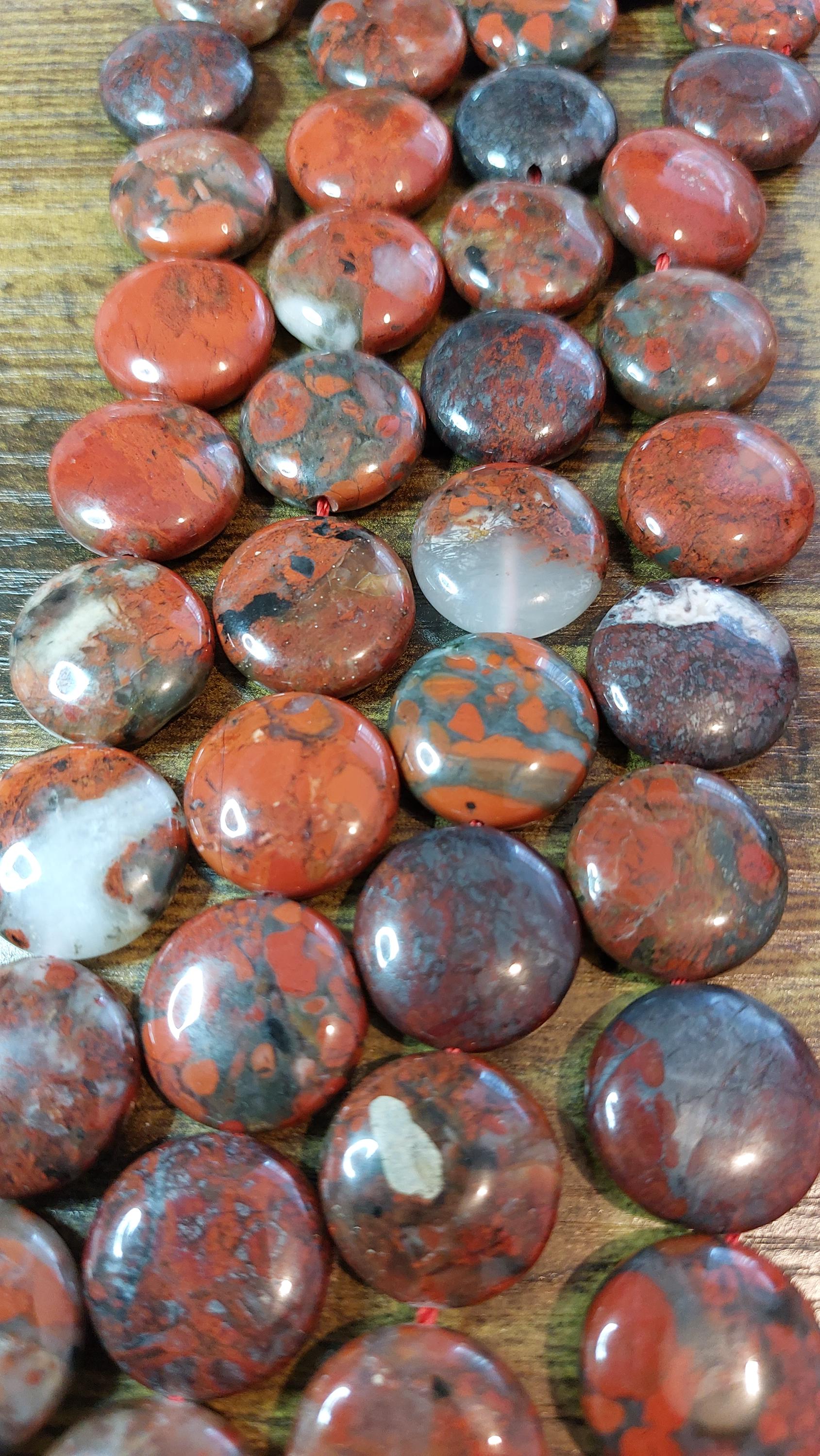 Brecciated Jasper beads 20mm set of 5 beads