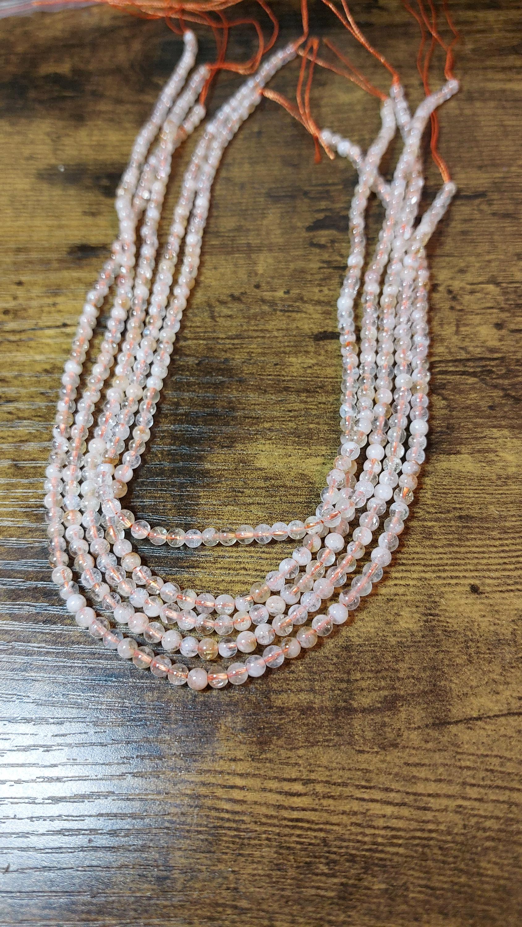 Natural citrine 4mm beads heated