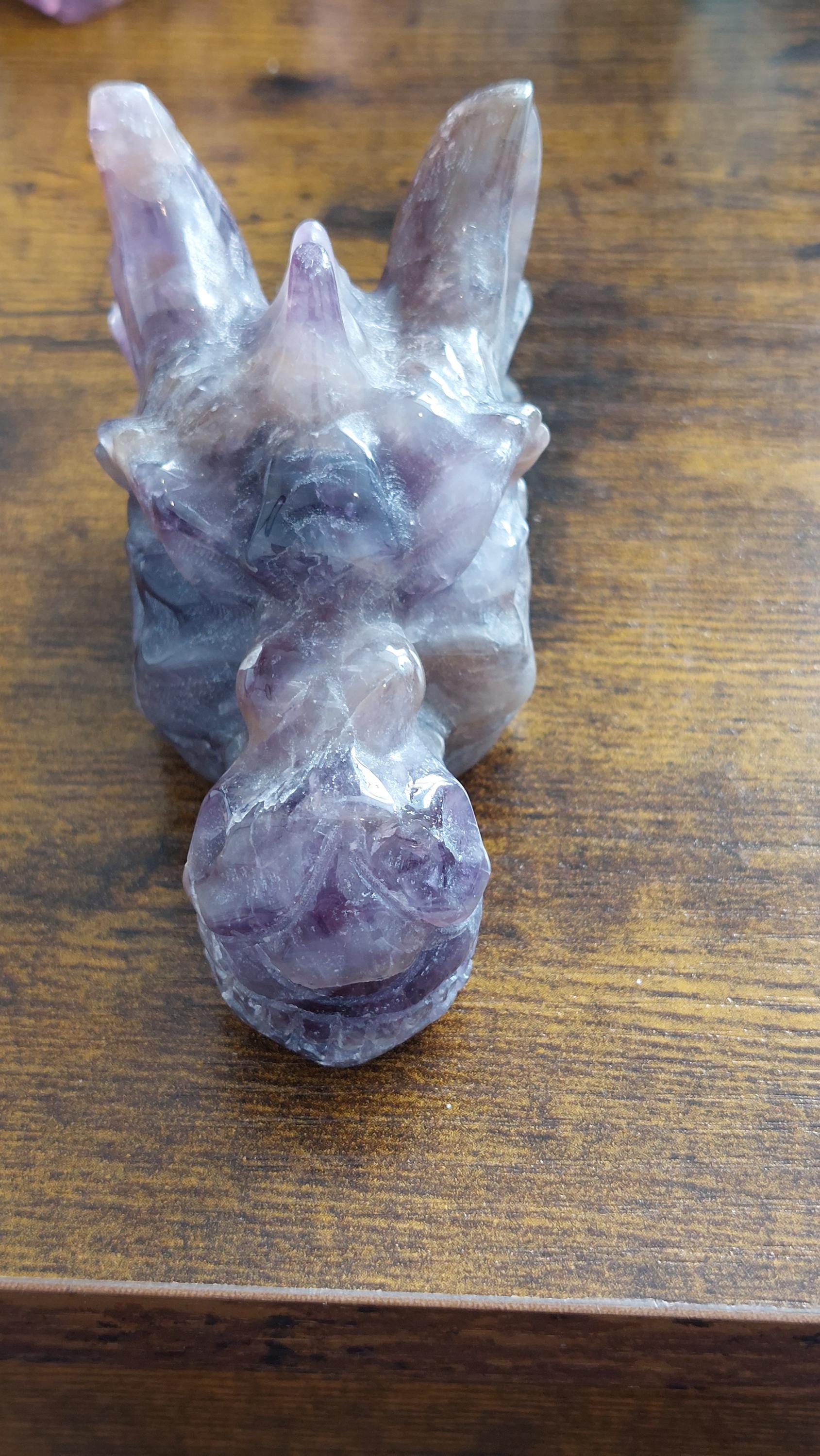 natural amethyst carved dragon