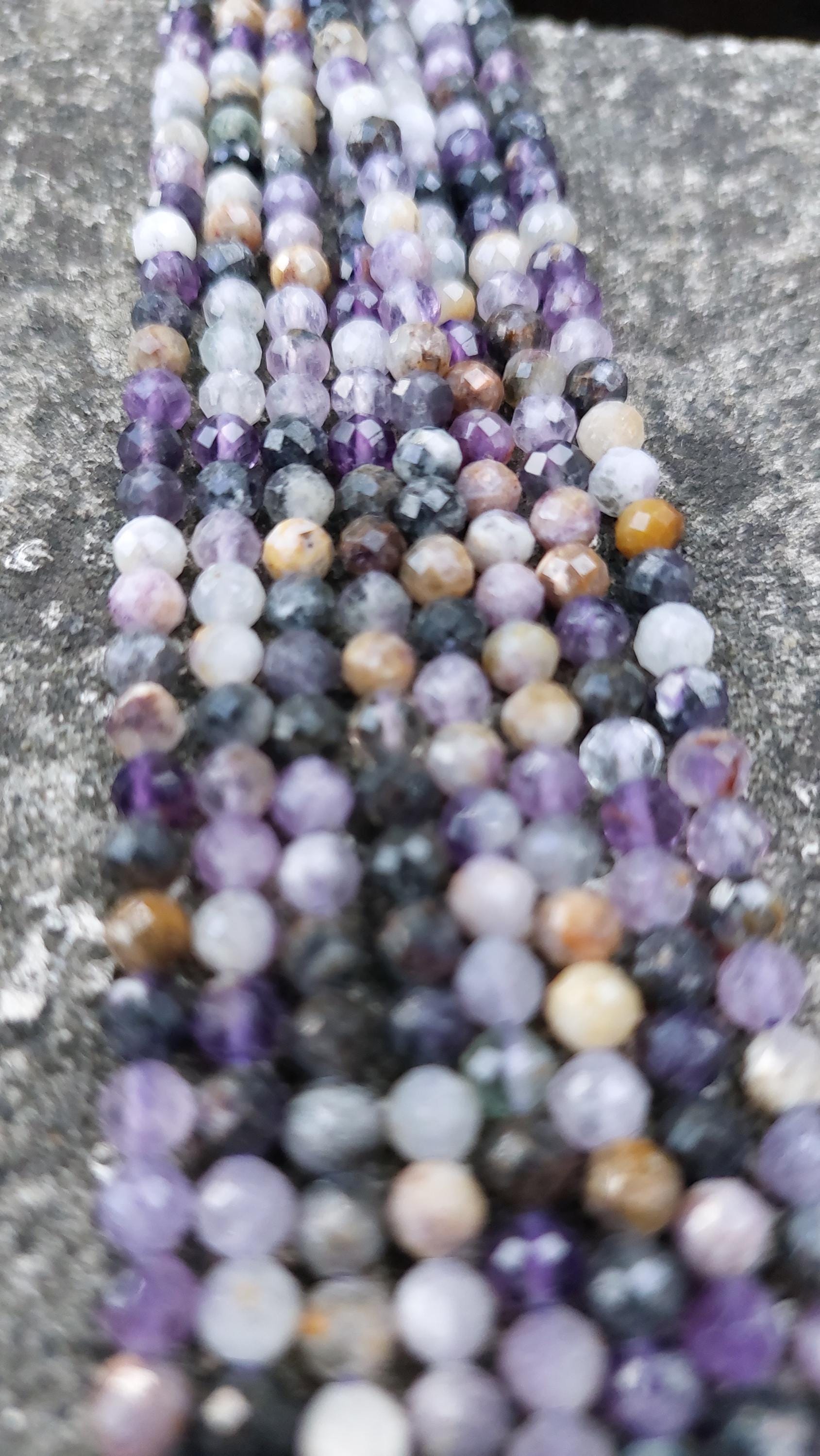 4mm Faceted fluorite beads