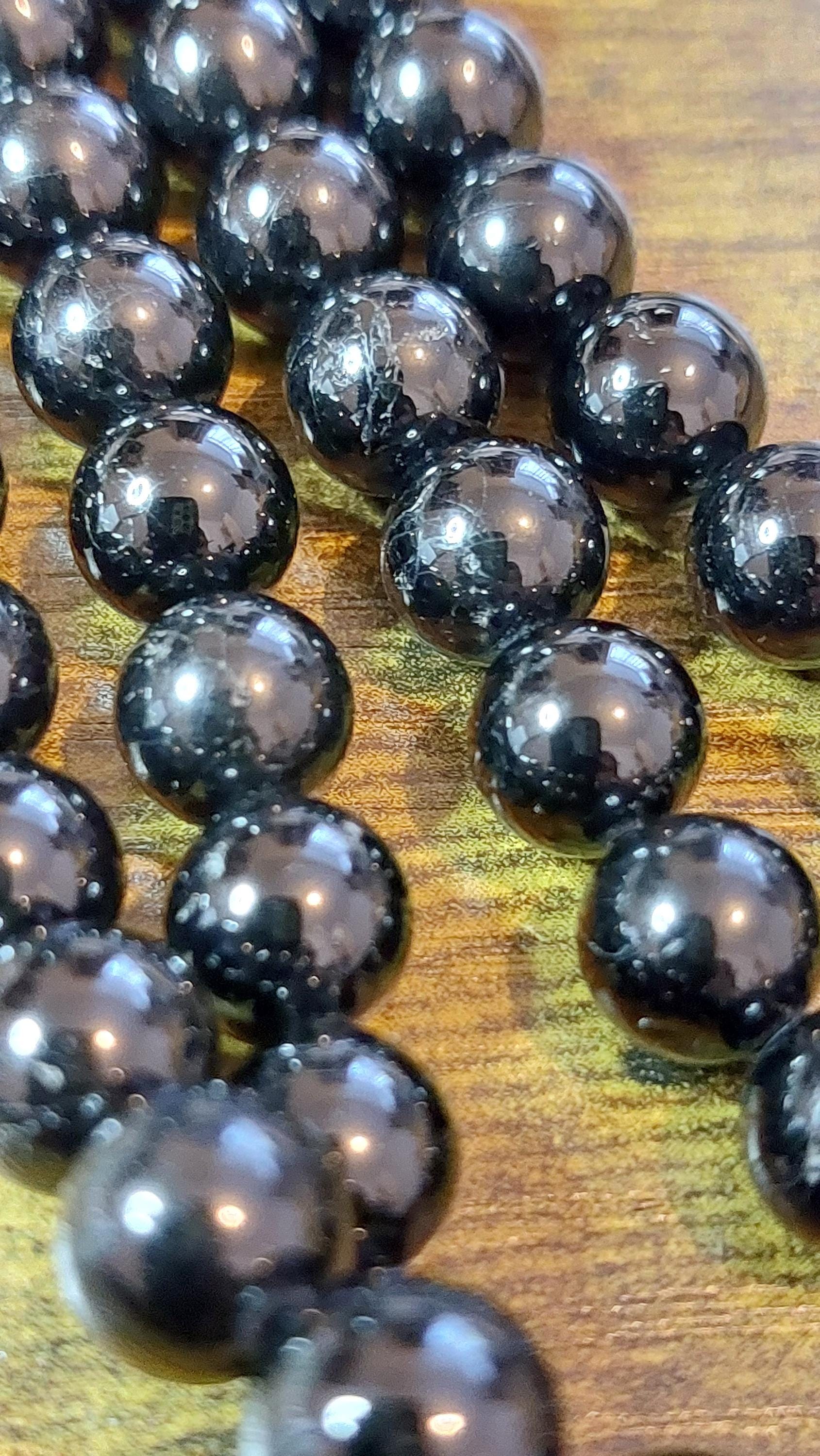 Black Tourmaline Beads 8mm
