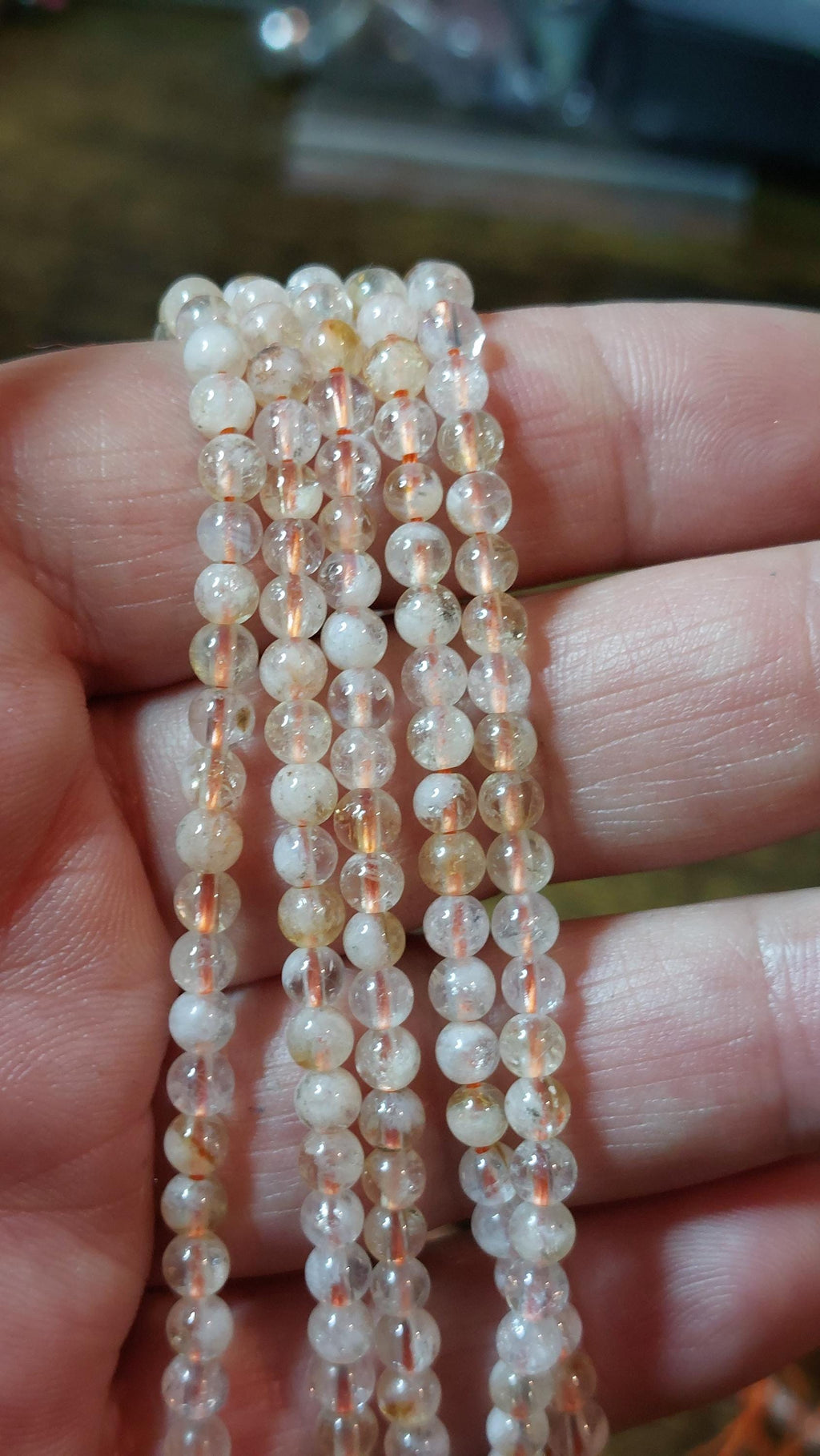 Natural citrine 4mm beads heated