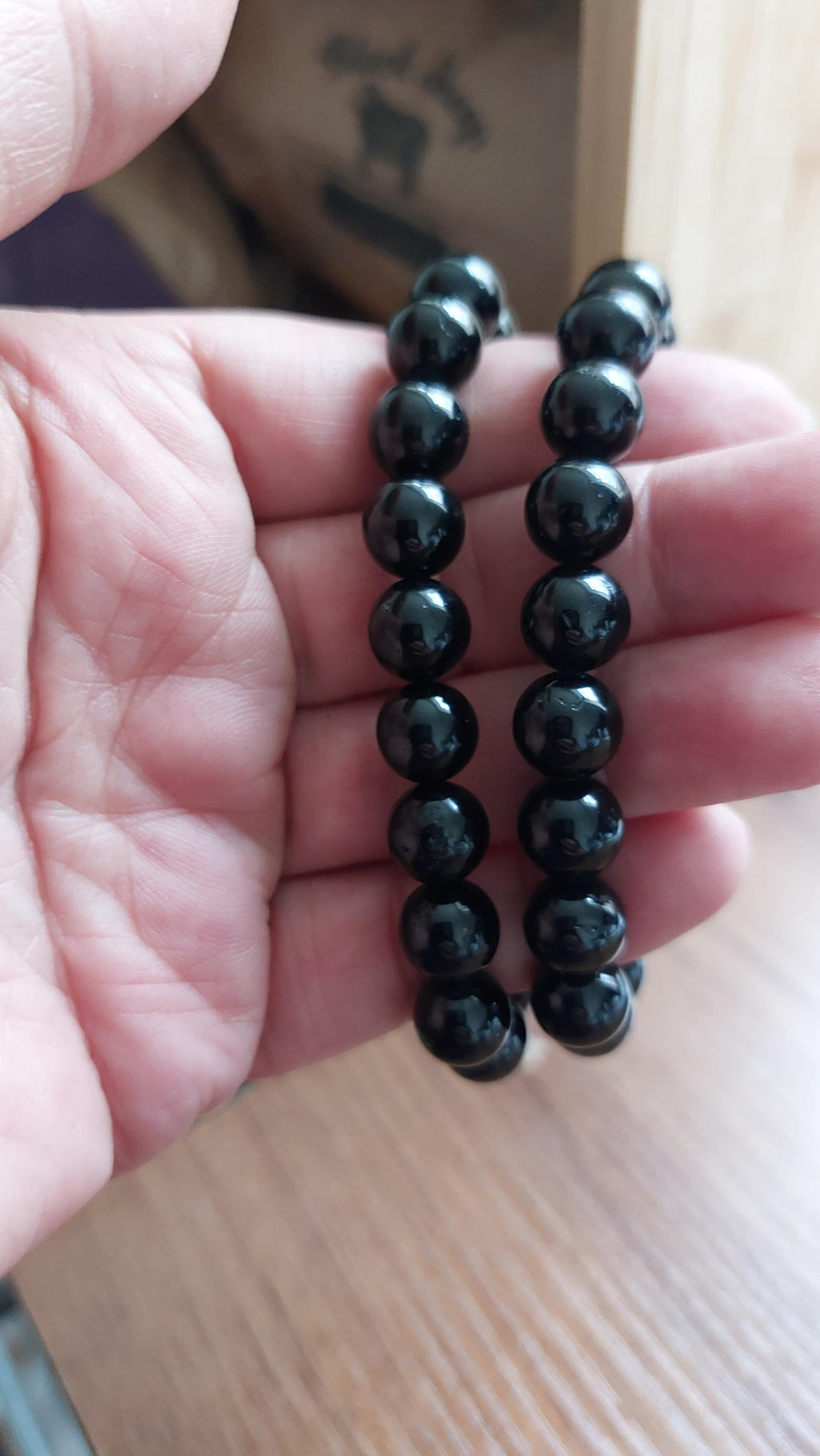 Natural Black Tourmaline beads bracelets-small size