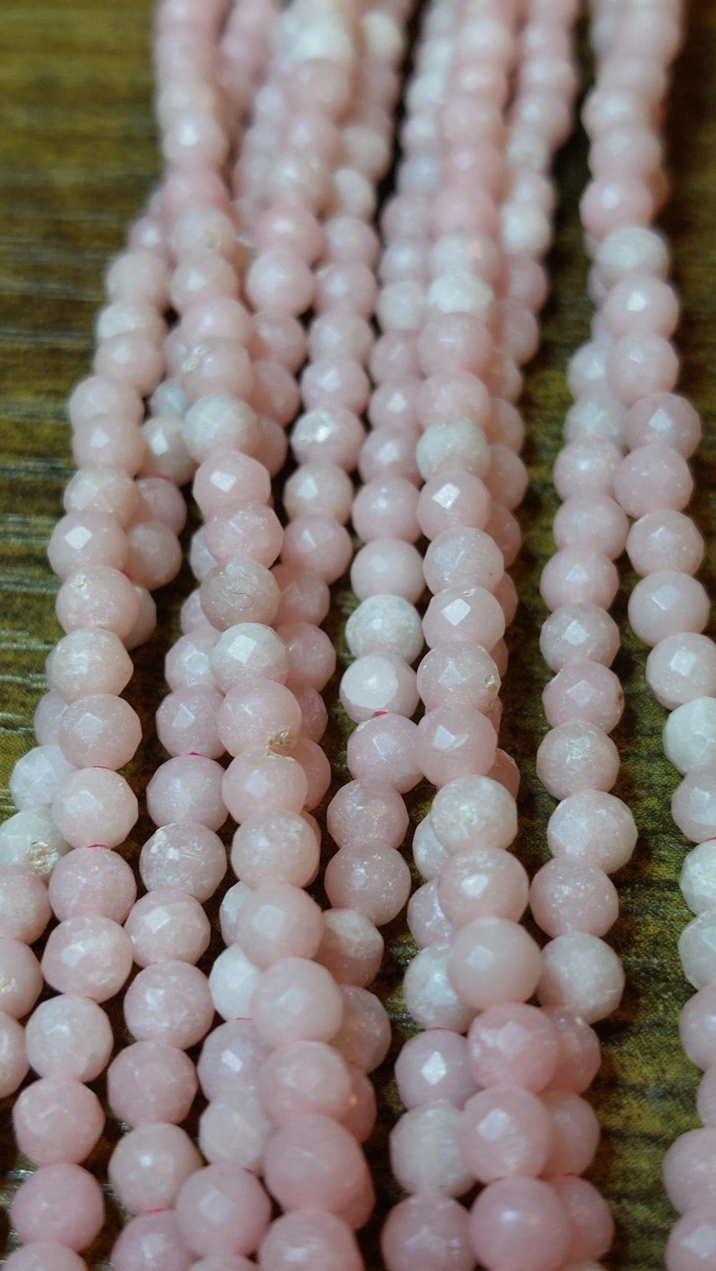 pink opal 4mm Faceted beads