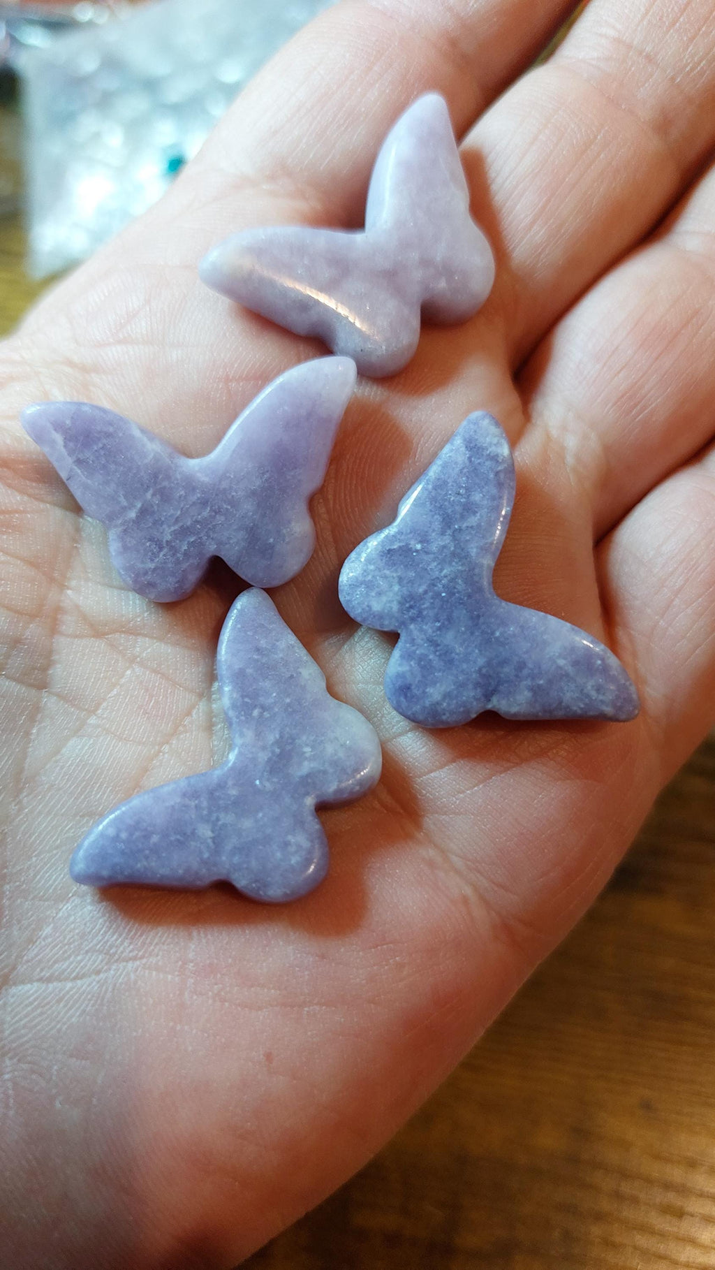 natural Lepidolite butterfly pendant/charm