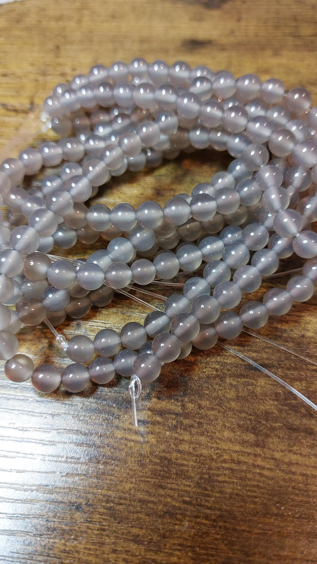 natural grey agate beads 6mm