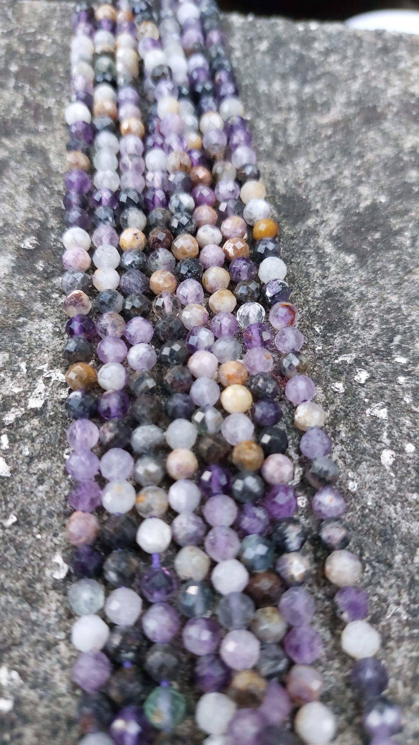 4mm Faceted fluorite beads