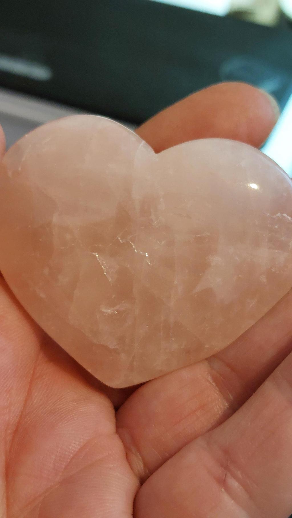 natural rose quartz hearts 50mm