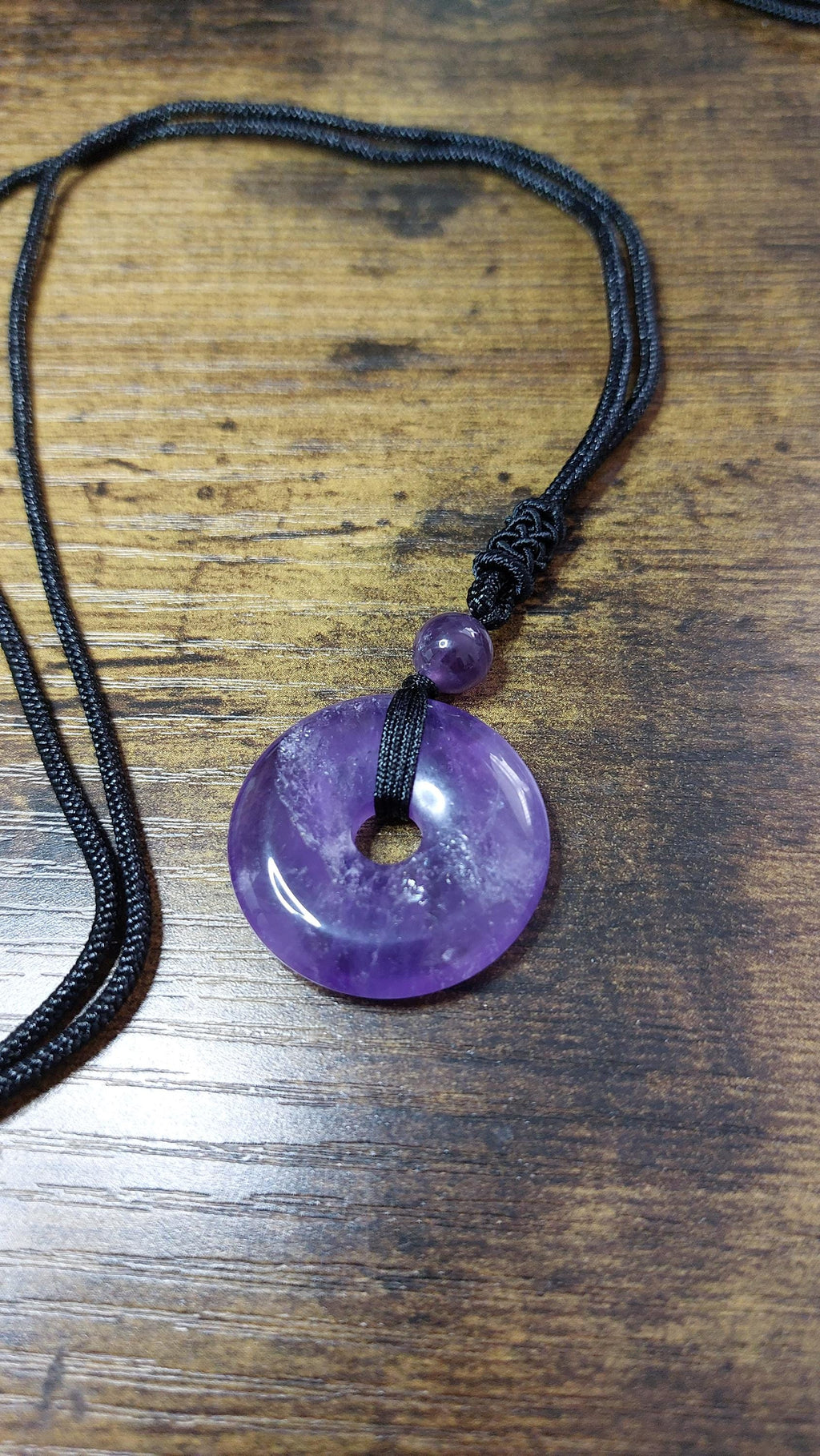 Natural Gemstone Donut Pendant Necklace