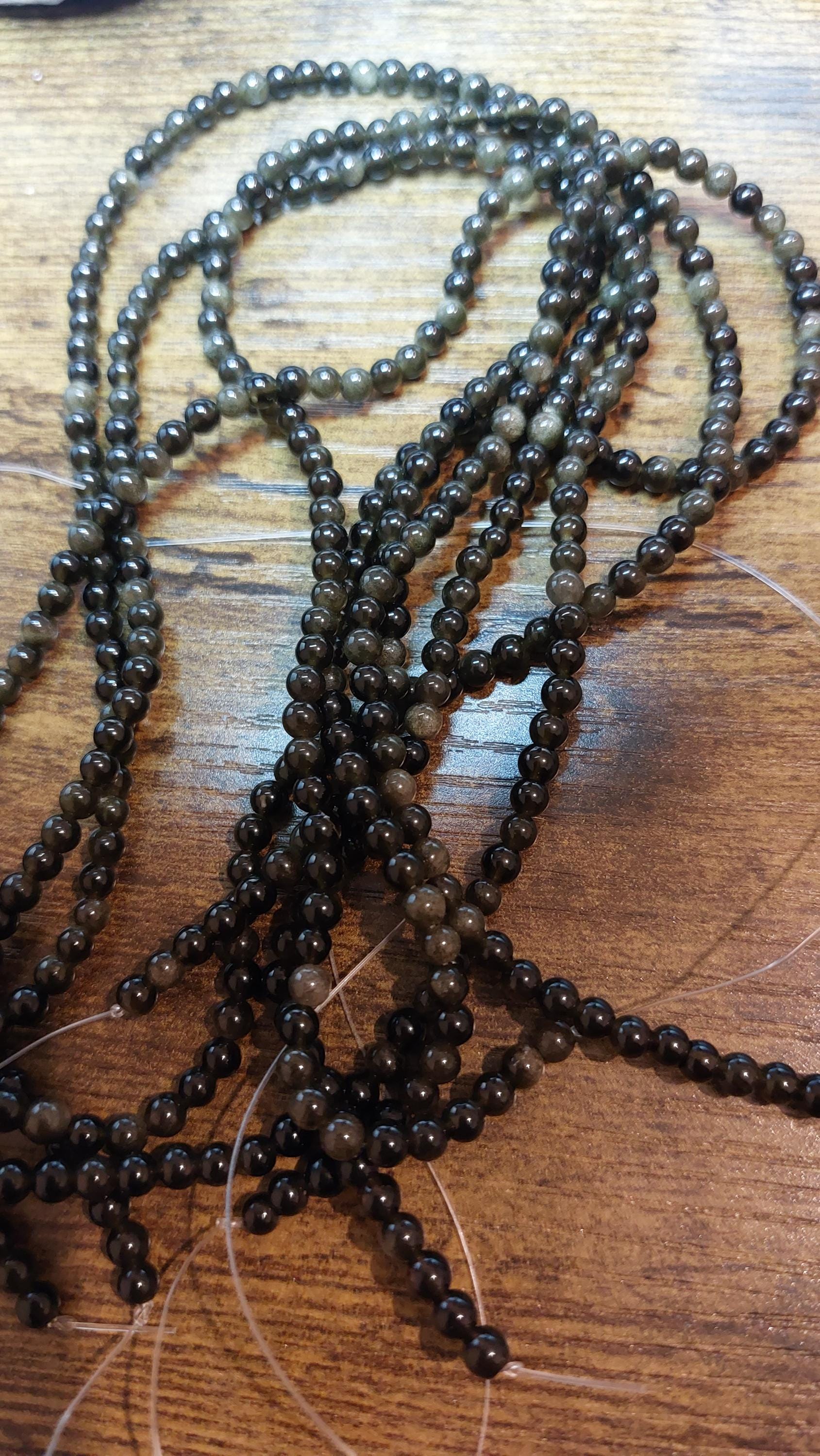 Golden Sheen Obsidian Beads 4mm