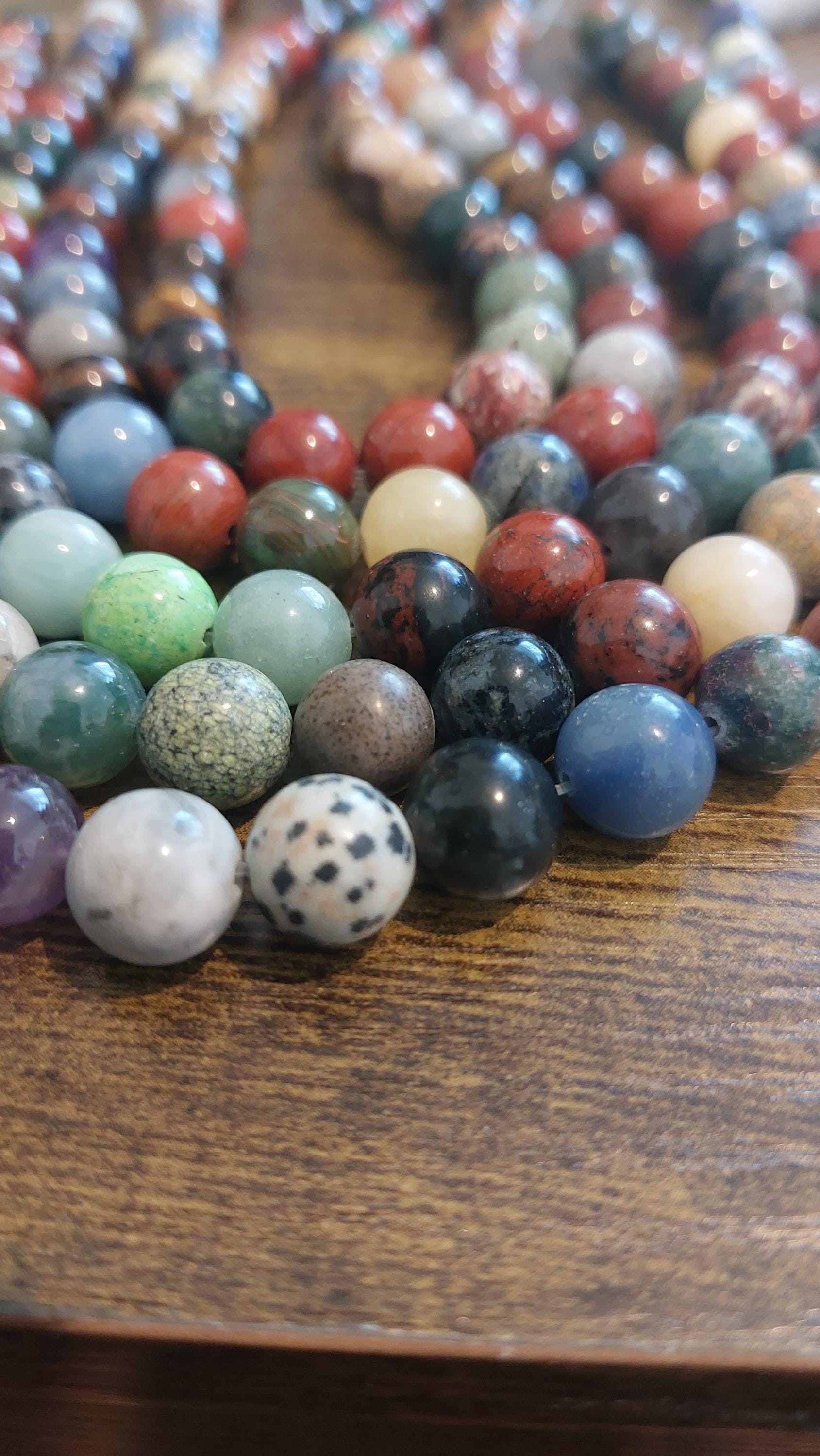 Multistone strand beads 10mm