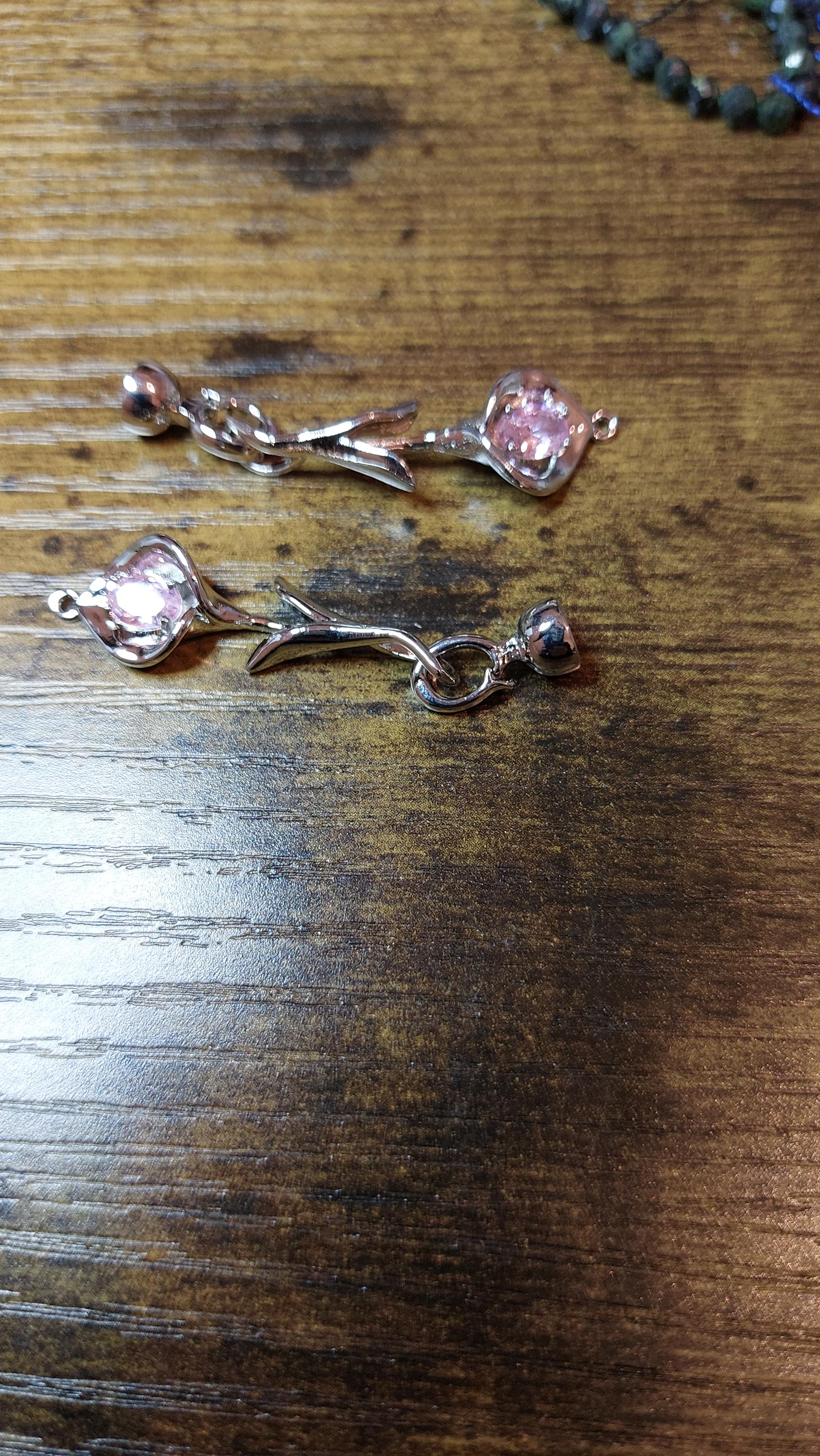 clasp flower with cubic zirconia