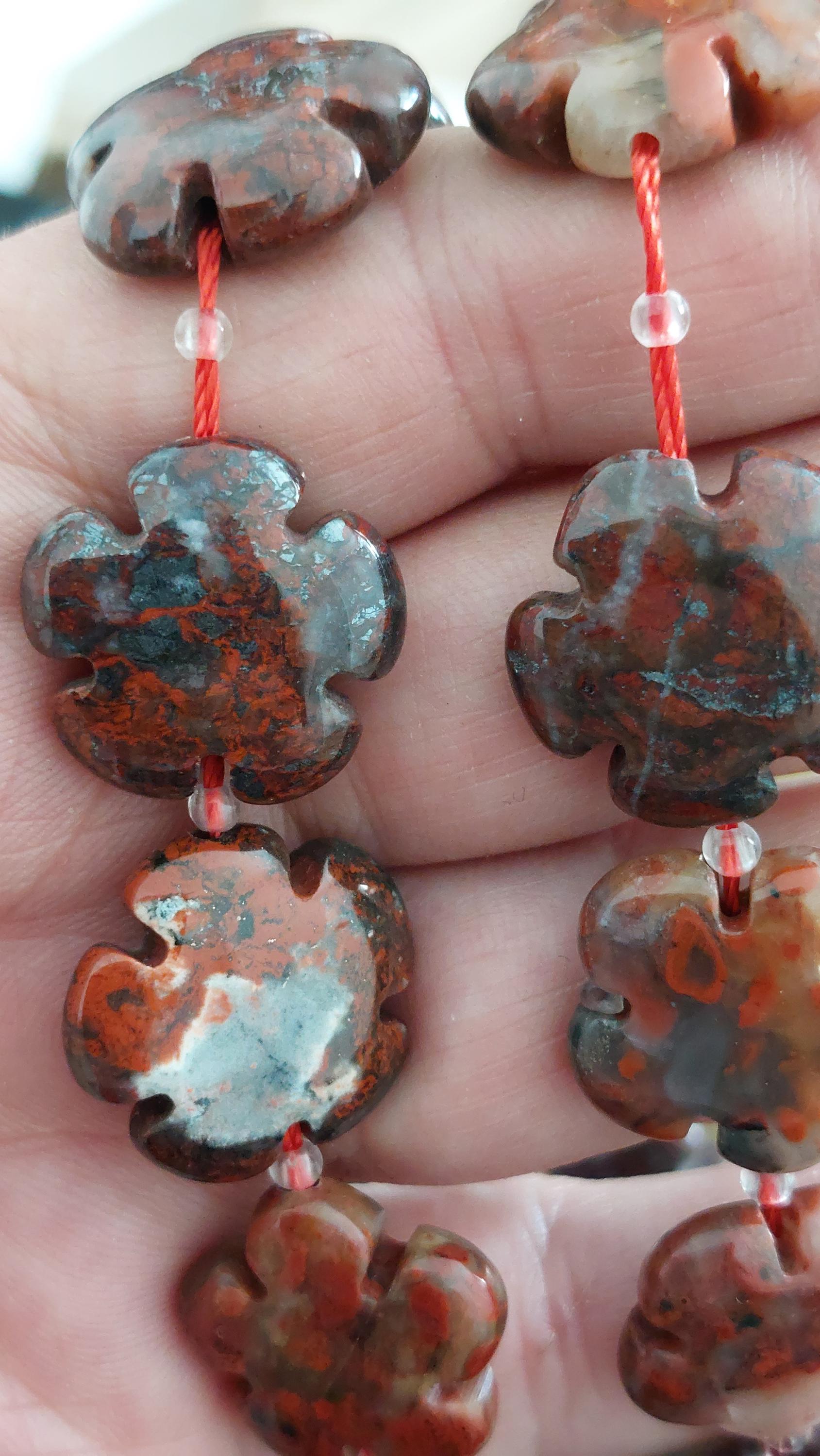 natural Brecciated jasper beads flower
