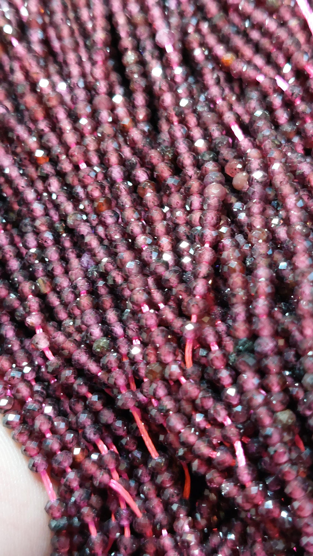 Natural Garnet Rondelle Beads 3x2mm