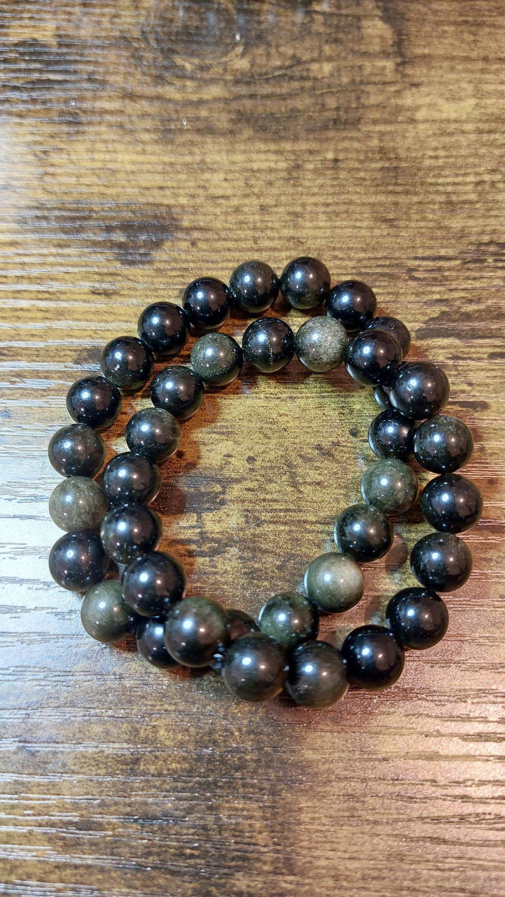 Golden sheen obsidian bracelet