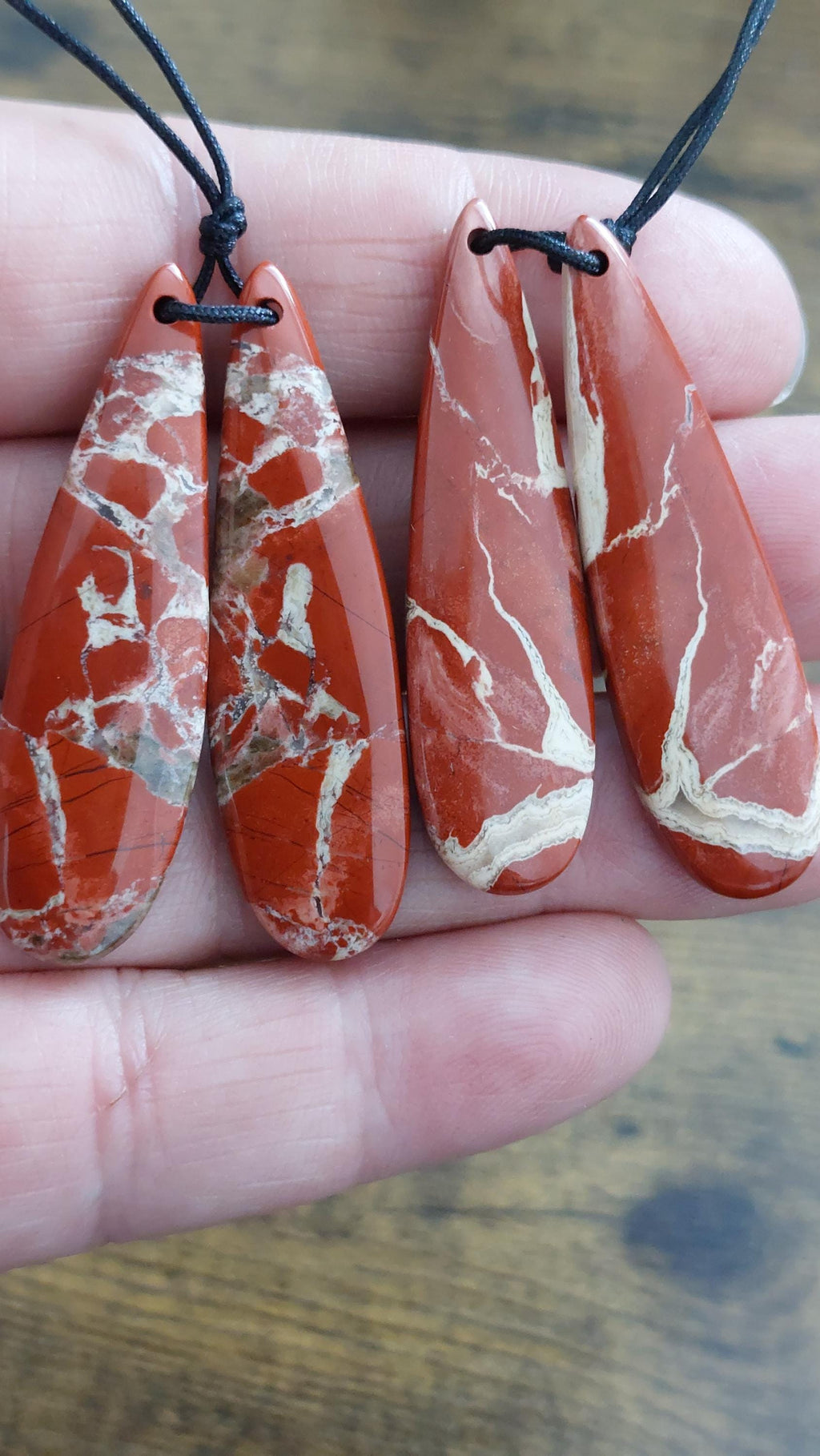 natural red rainbow jasper pendants