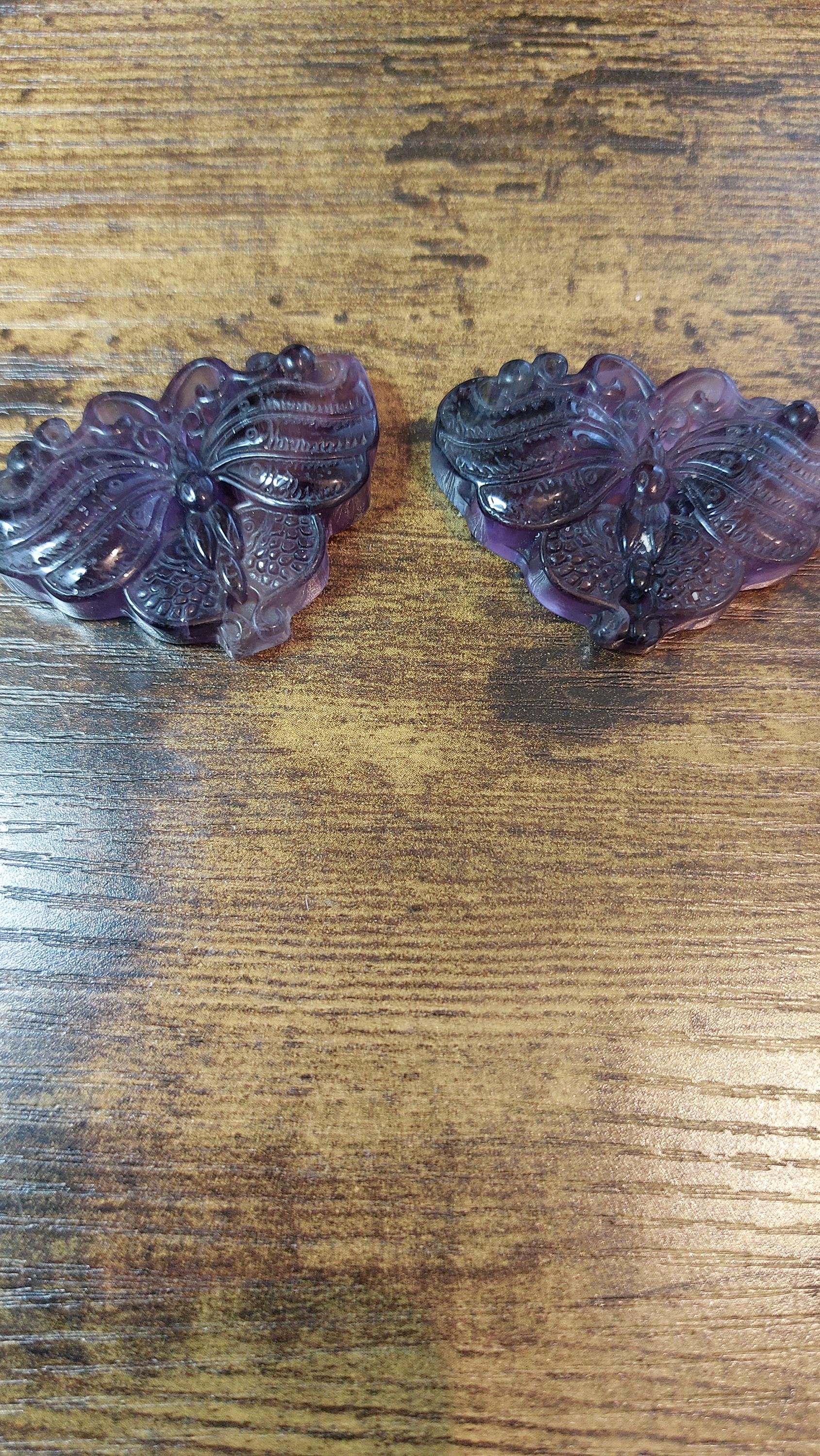 carved natural fluorite pendant butterfly