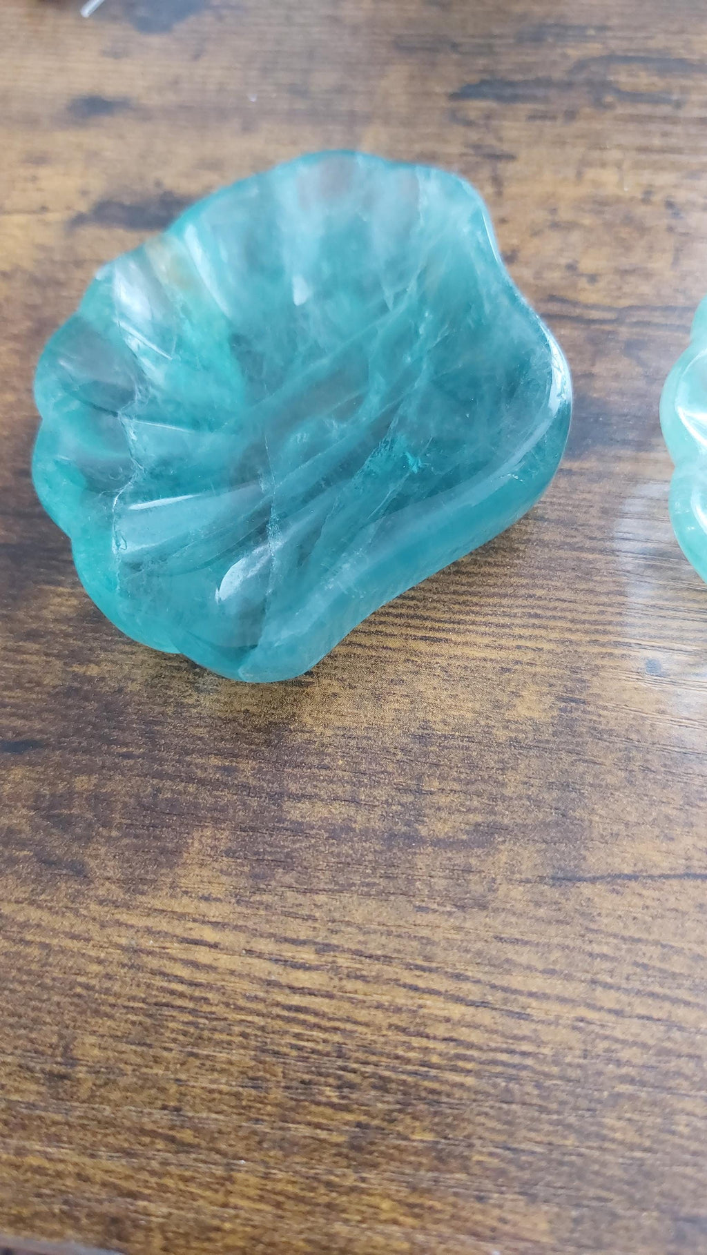 Natural Fluorite carved Shell Shape Bowl