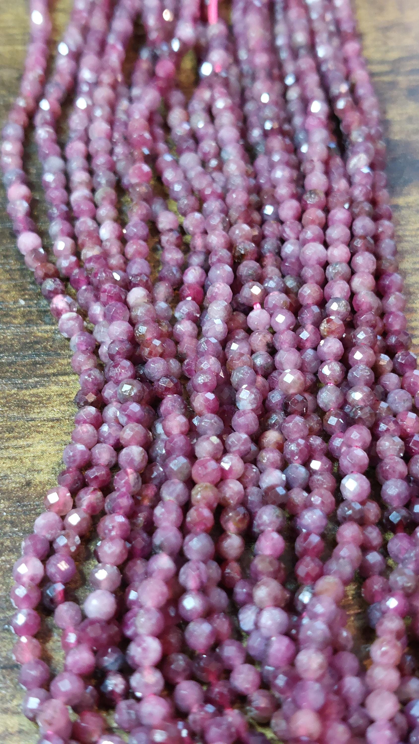 Red tourmaline beads