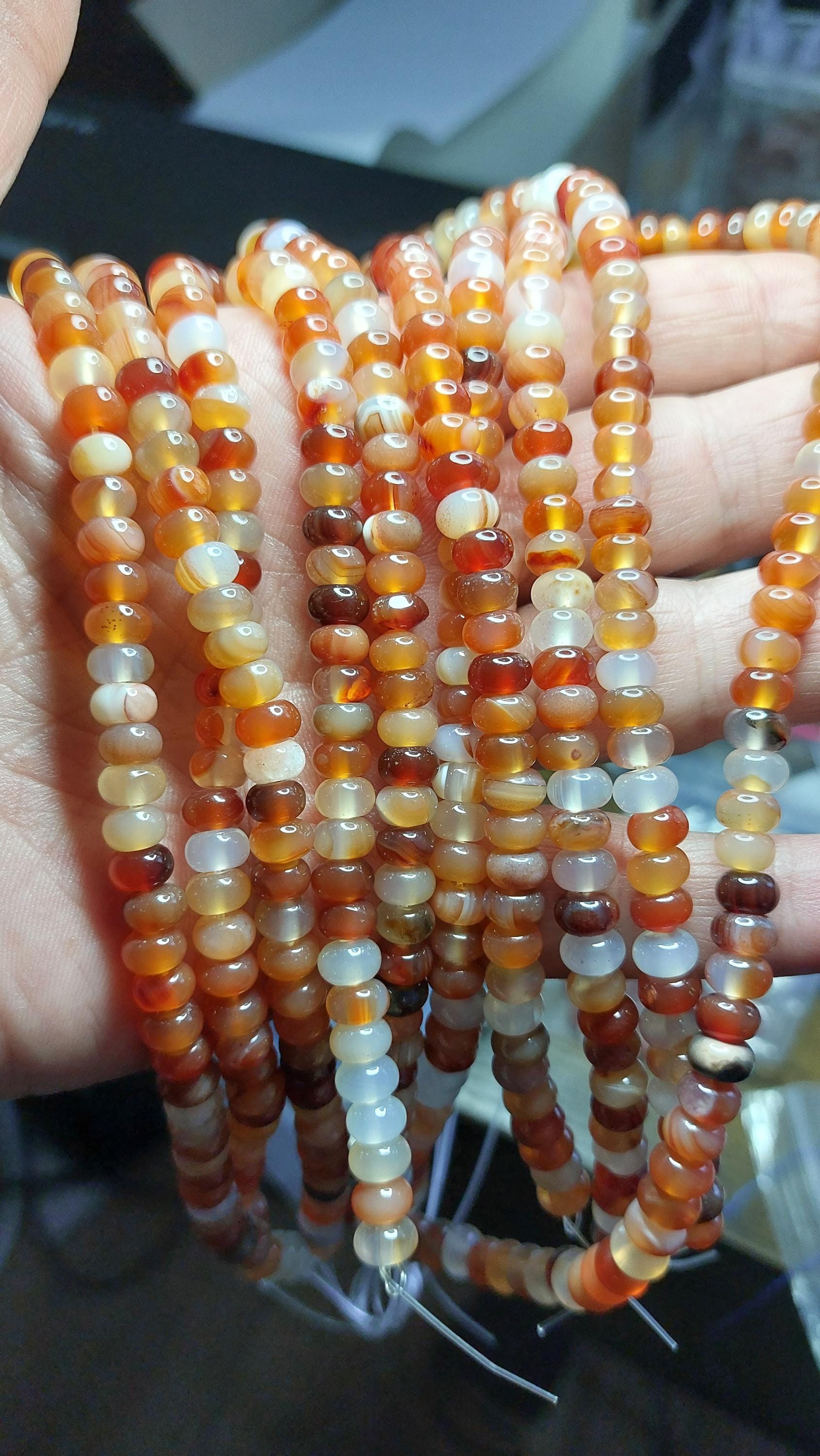 carnelian beads Rondelle 6x4mm