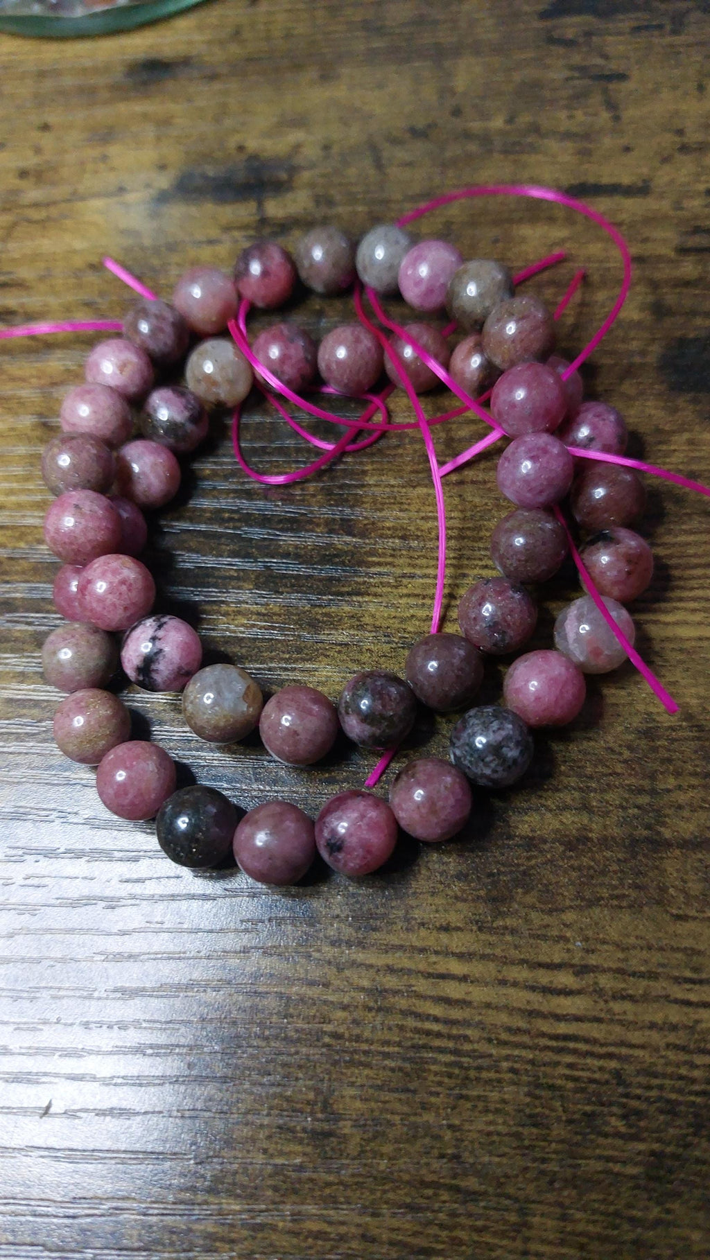 Bracelet rhodonite 8mm beads