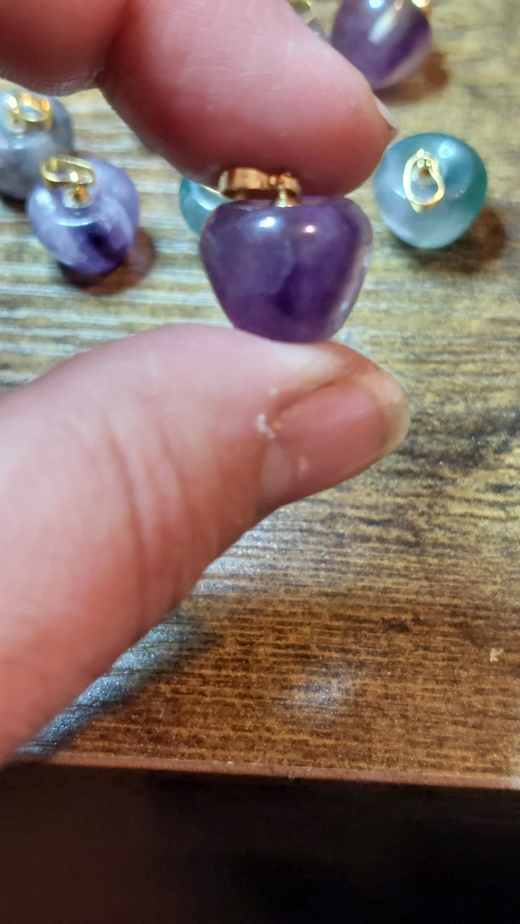 Natural Fluorite Apple Charm