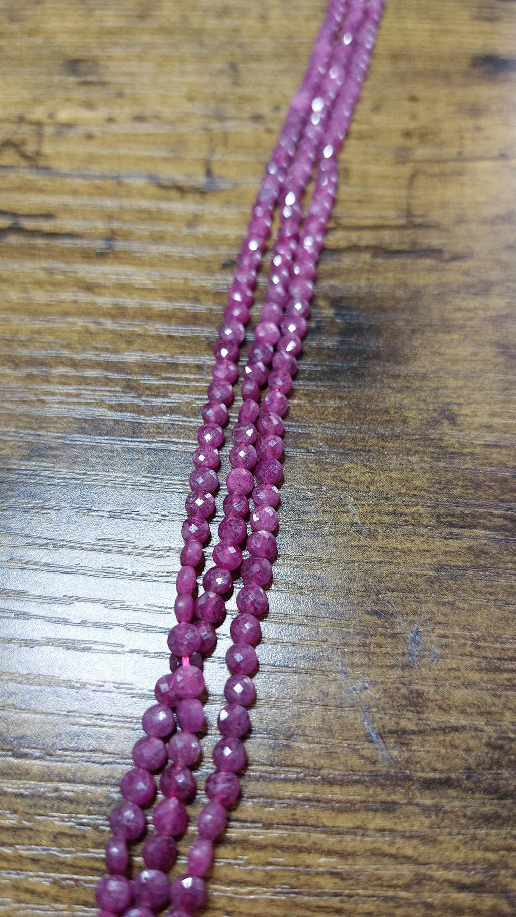 Natural Ruby / Red Corundum Faceted Beads 4x2.5mm