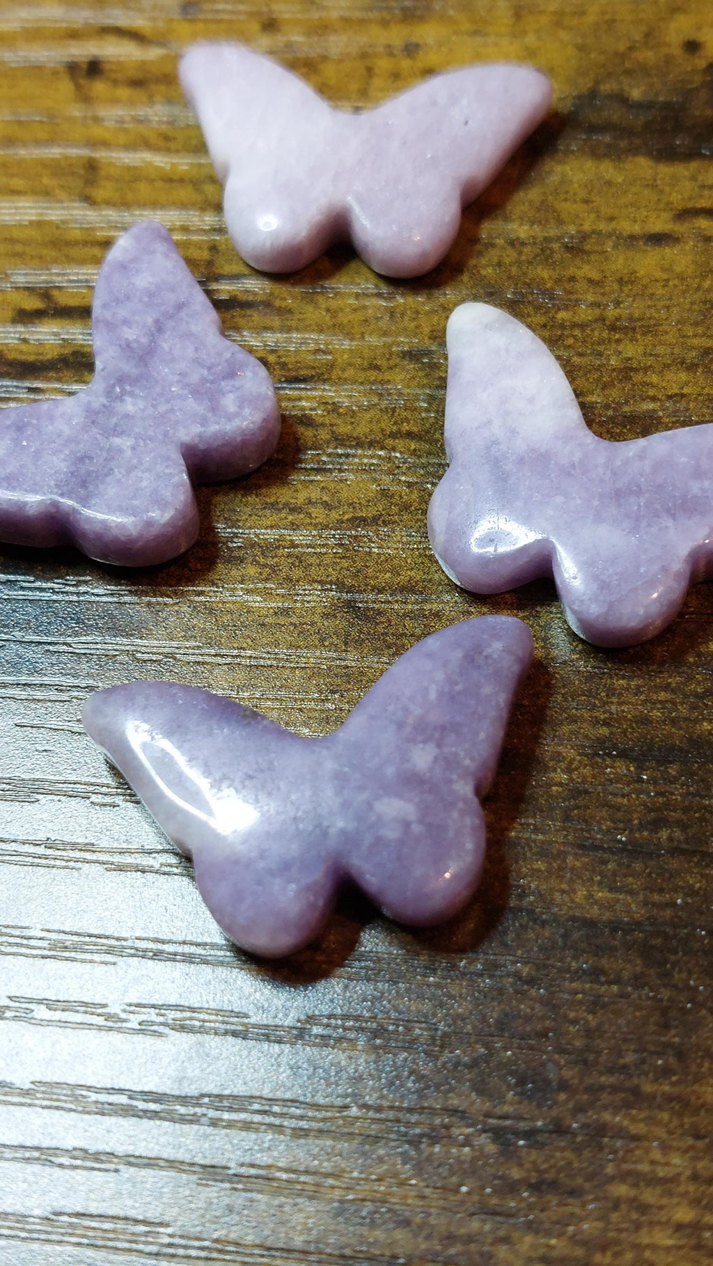 natural Lepidolite butterfly pendant/charm