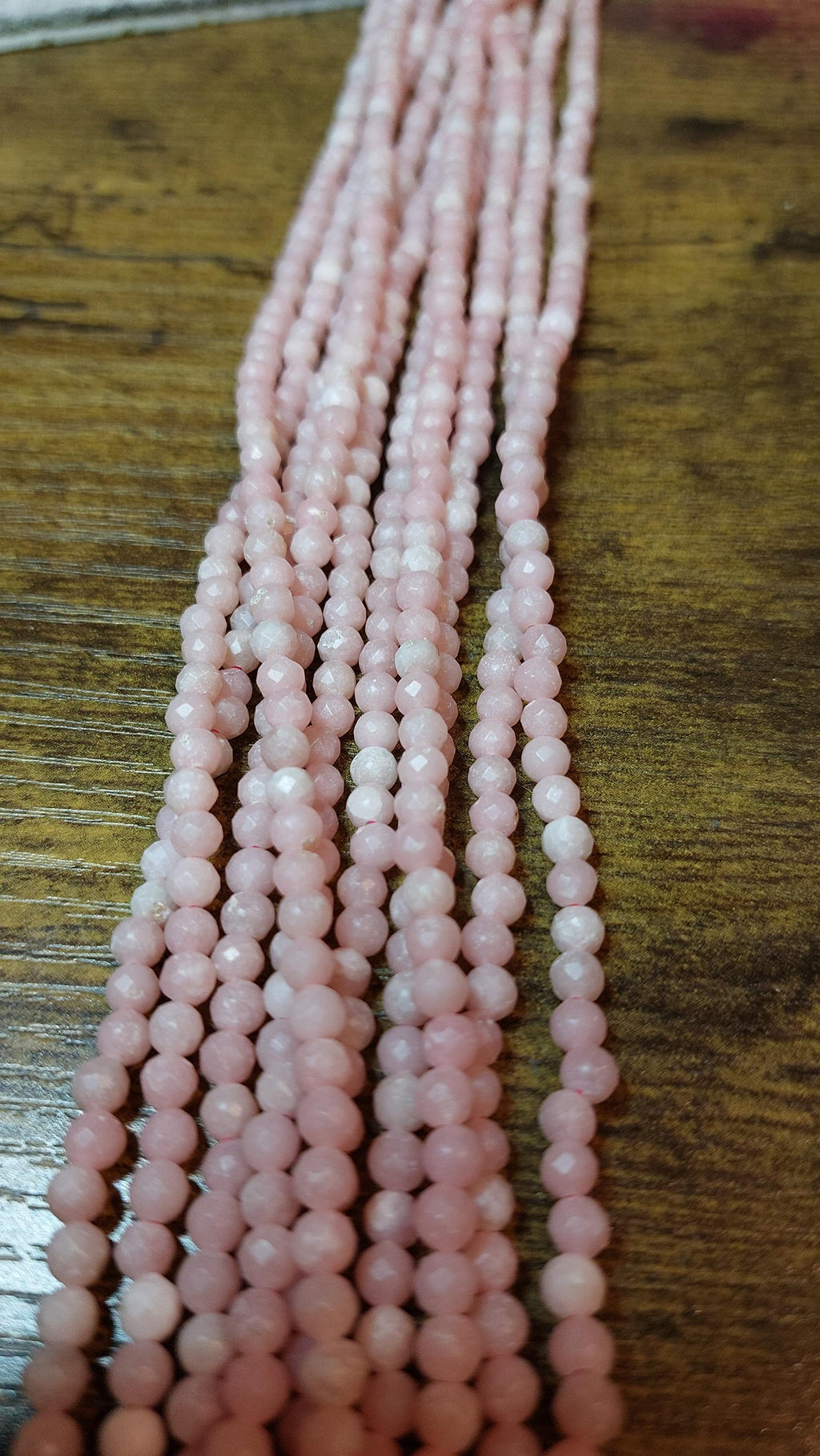 pink opal 4mm Faceted beads