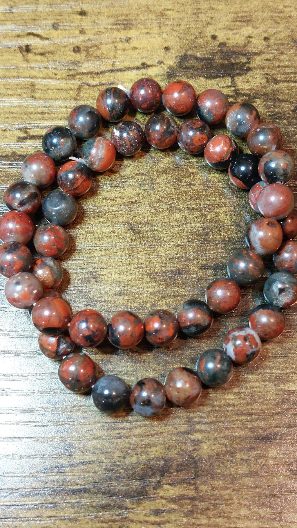 natural brecciate jasper/poppy jasper beads 8mm bracelet