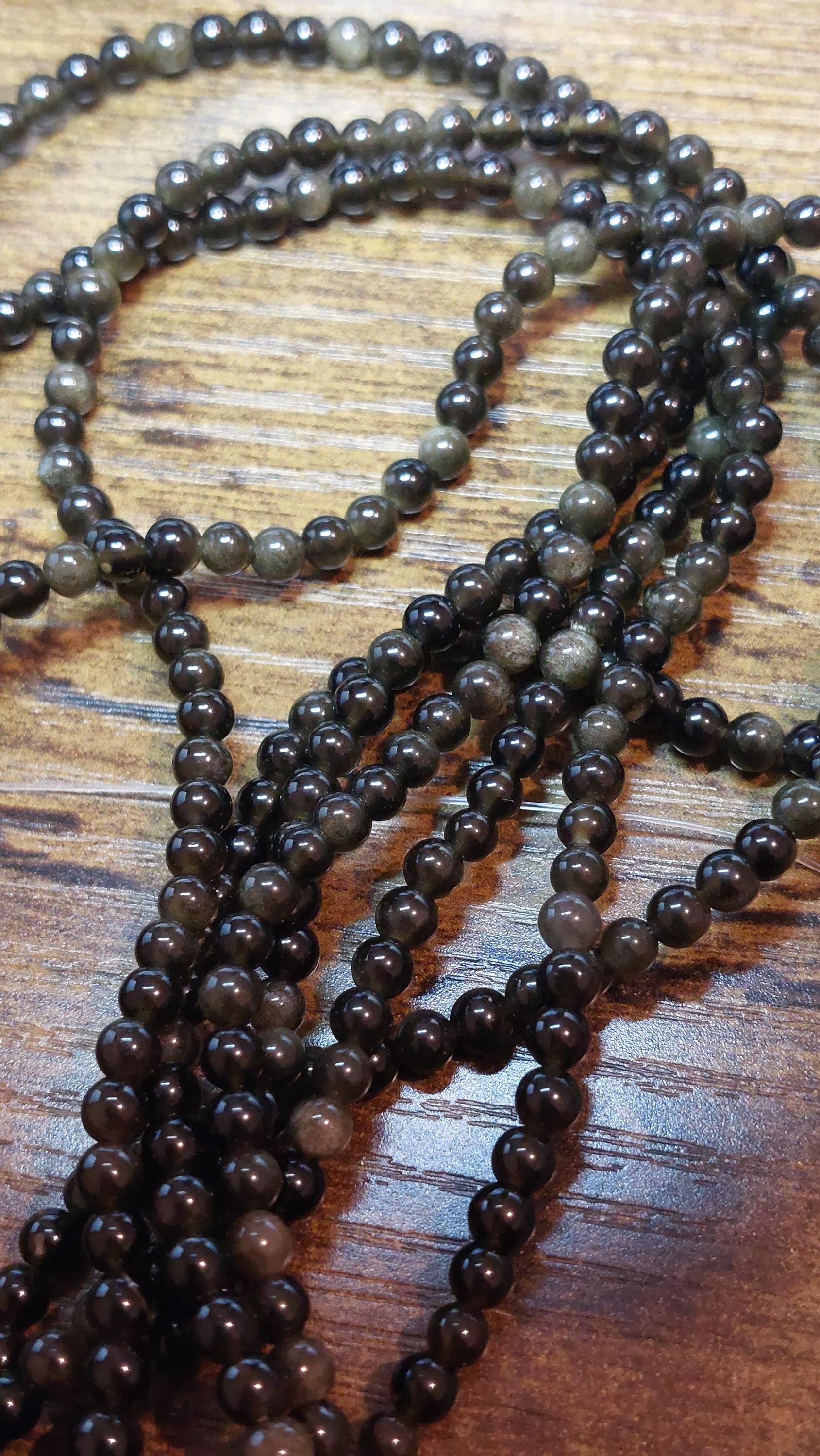 Golden Sheen Obsidian Beads 4mm
