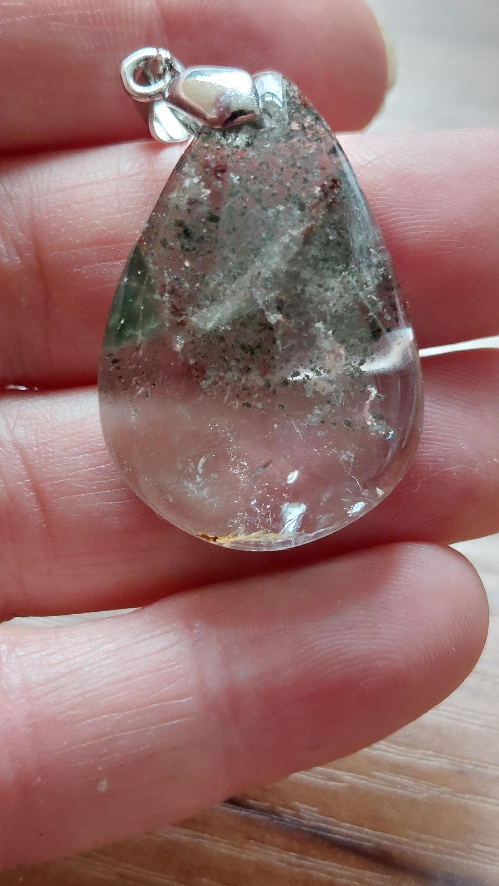 Natural Lodolite Quartz Pendants