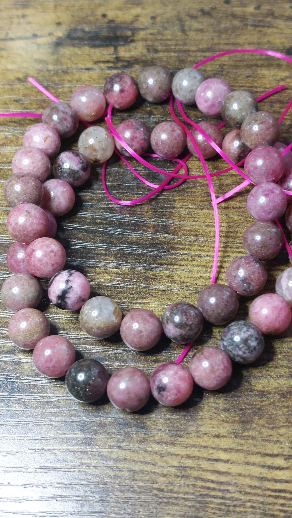 Bracelet rhodonite 8mm beads