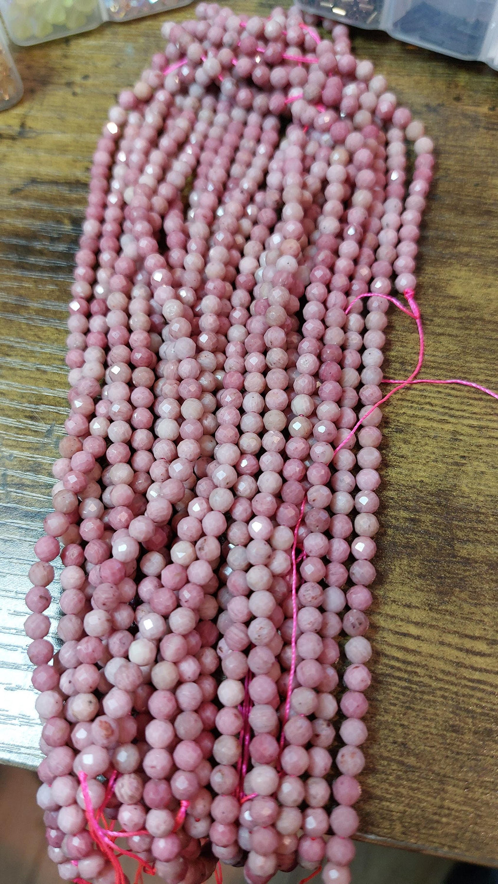 natural rhodonite beads Faceted 4mm