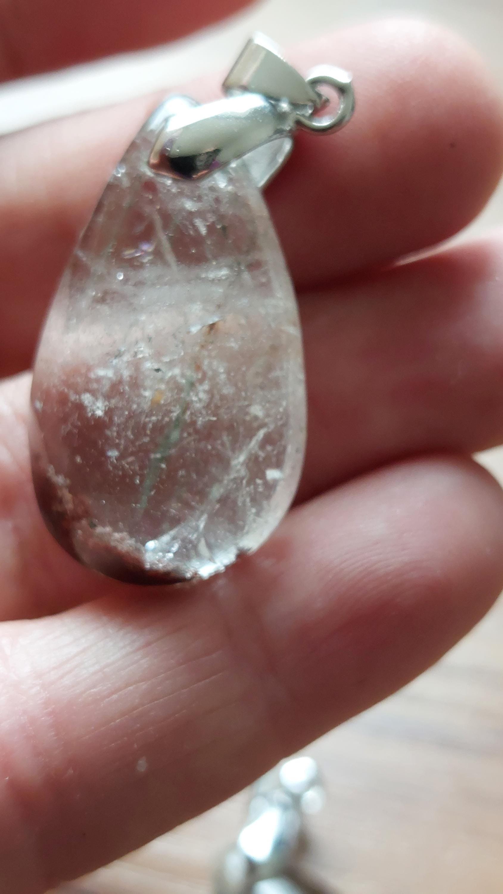 Natural Lodolite Quartz Pendants