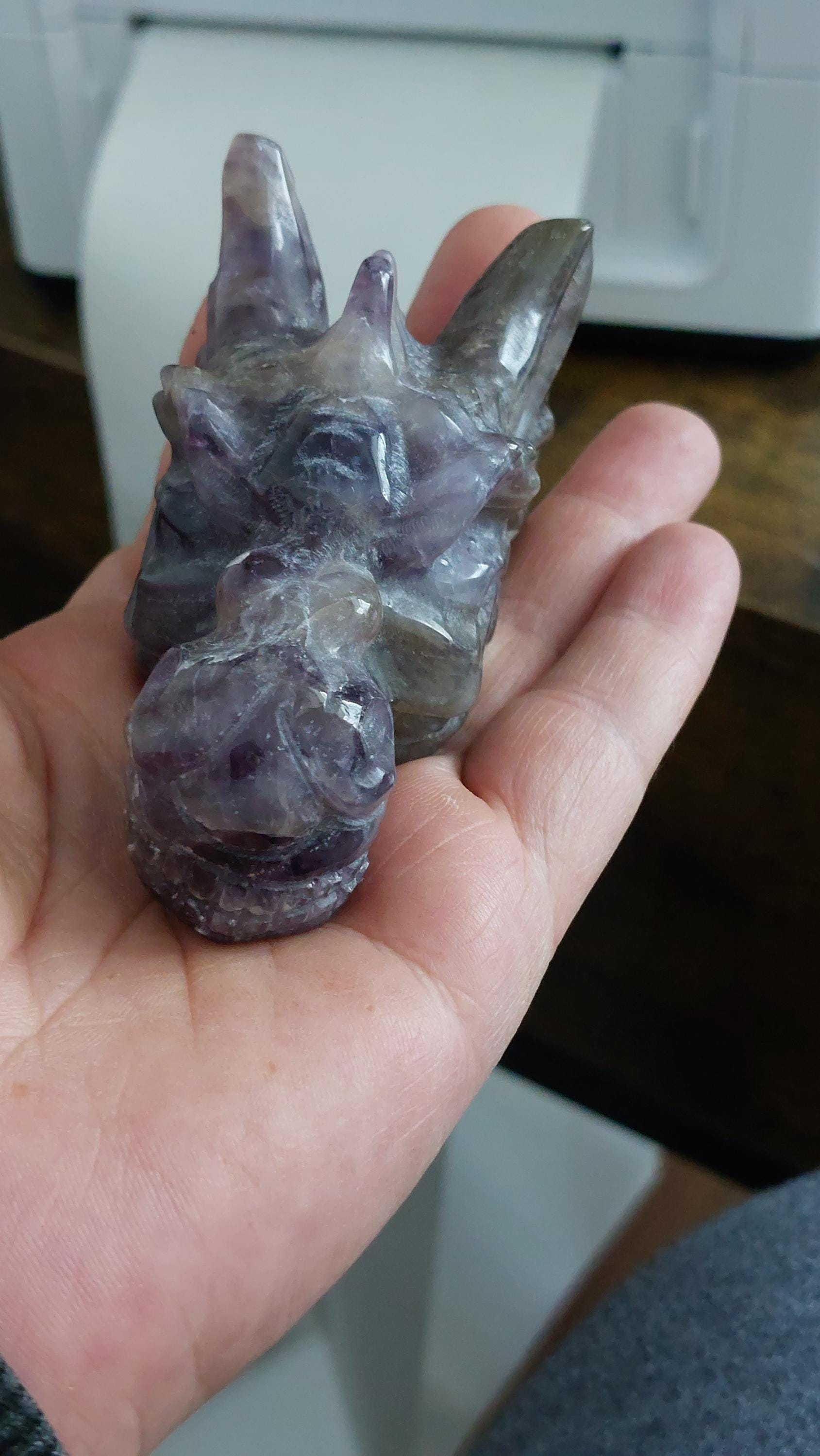 natural amethyst carved dragon