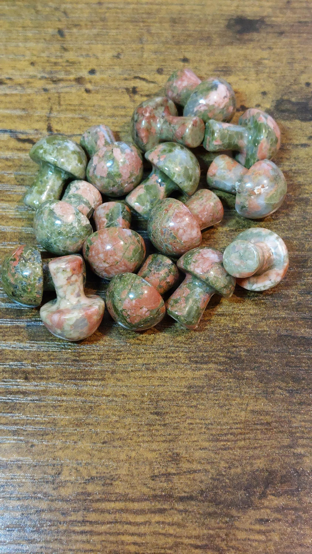 Natural Unakite Mushroom Carving 20mm