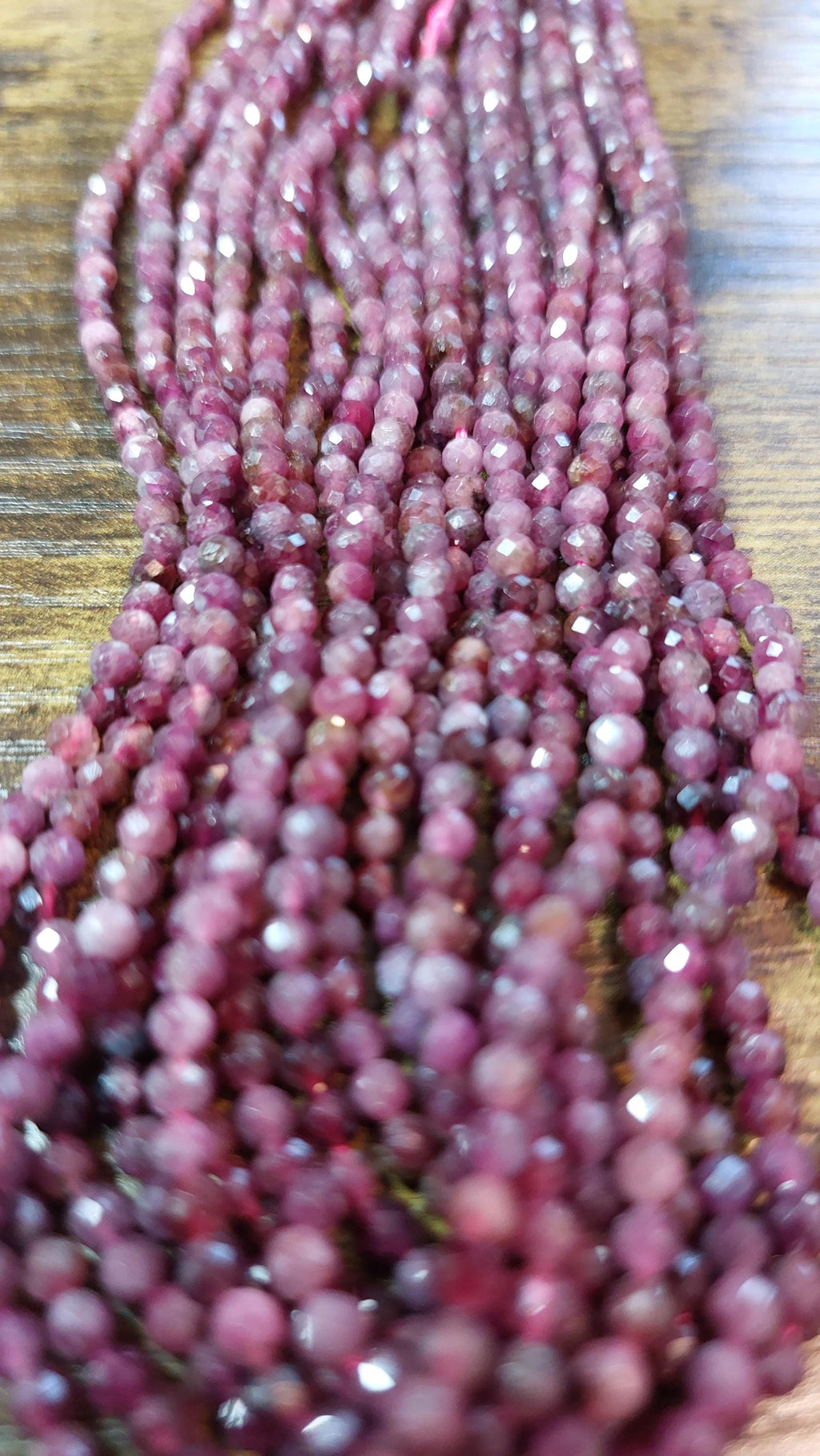 Red tourmaline beads