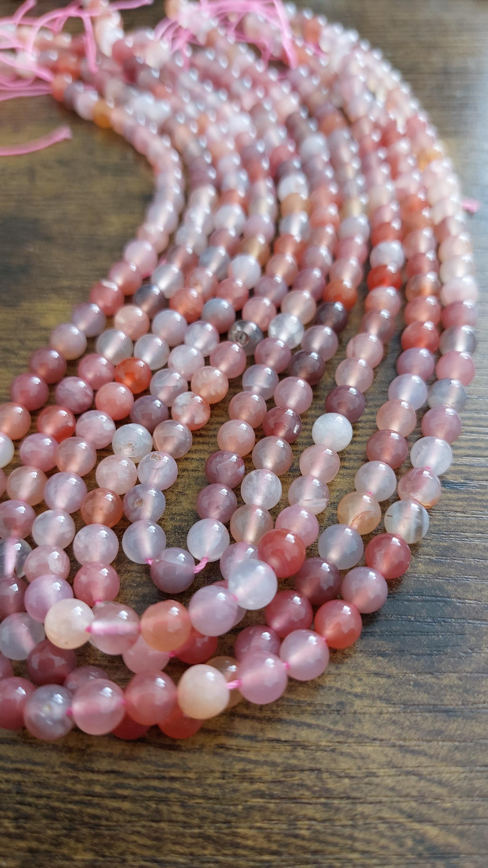 natural apricot agate beads 6mm