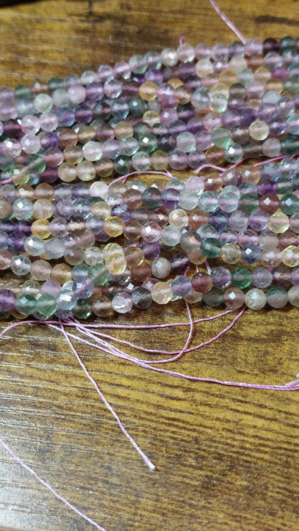 Natural Colorful fluorite beads Faceted