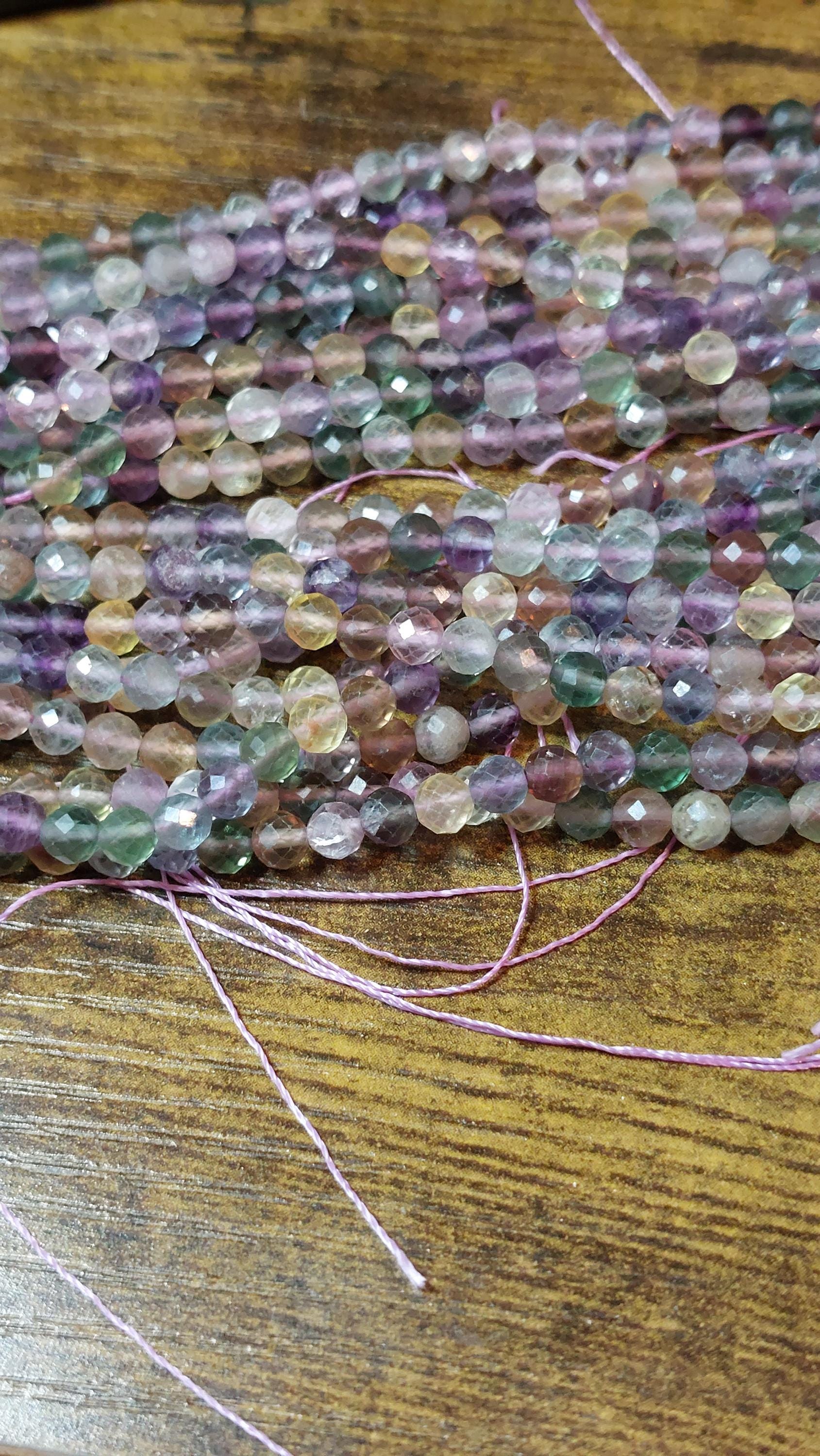 Natural Colorful fluorite beads Faceted