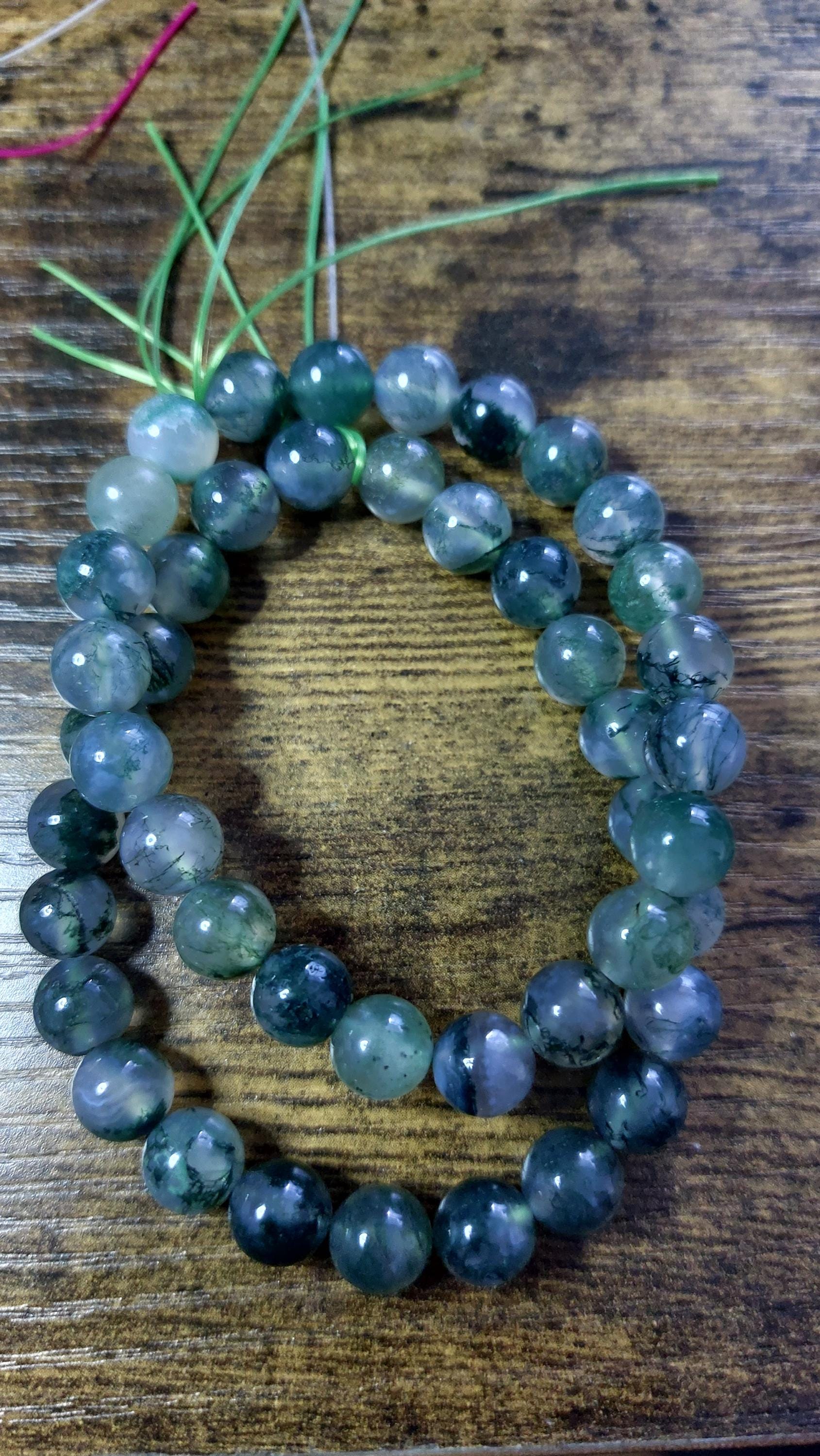 Grade A Moss Agate Bracelet 8mm