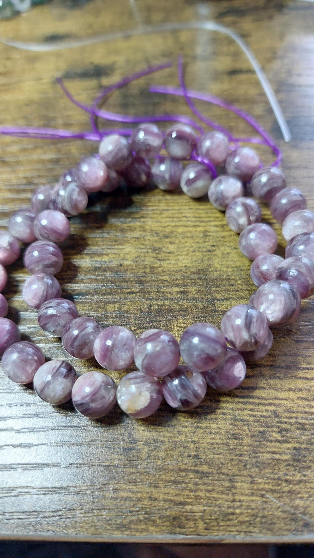 Lepidolite/ purple mica bracelet 8mm beads